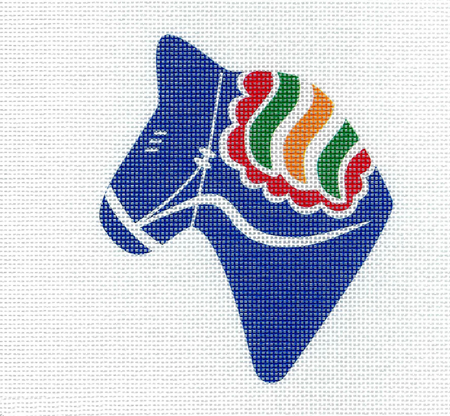 Canvas ~ DALA HORSE Portrait Blue Multi-Color 18 Mesh handpainted Needlepoint Canvas Pepperberry Designs