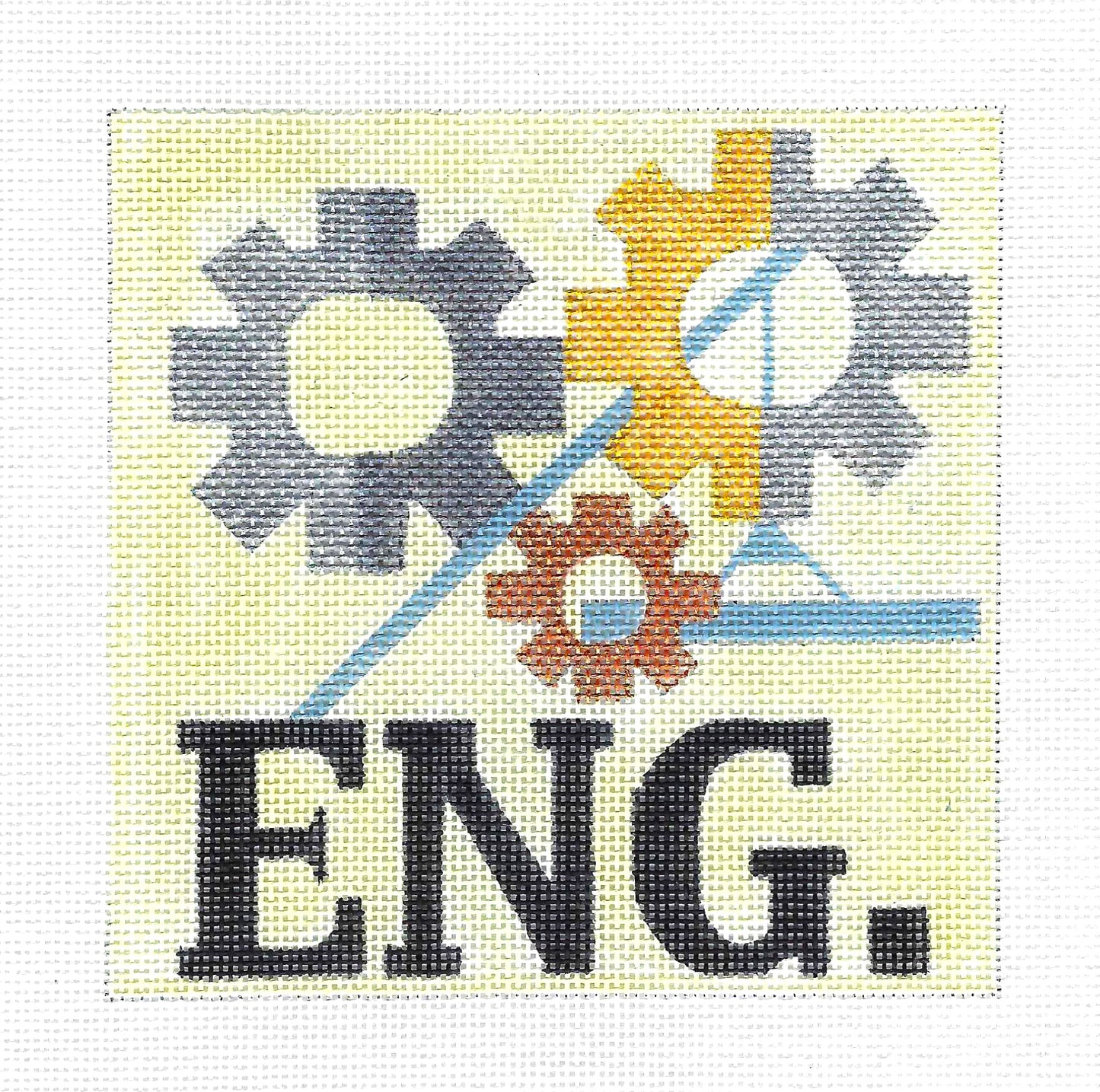 Profession ~ ENGINEER Profession 5" Square Handpainted Needlepoint Canvas Ornament by Melissa Prince