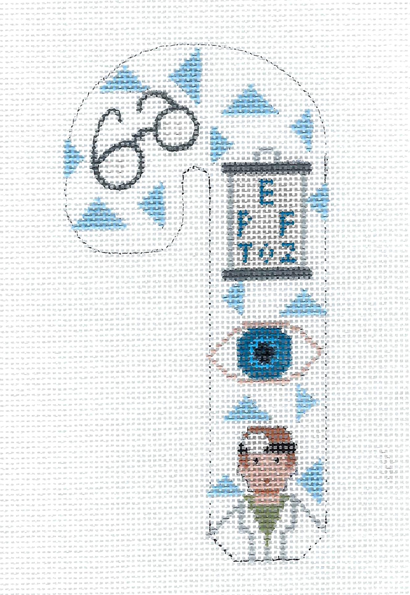 Candy Cane ~ EYE DOCTOR Medium Candy Cane handpainted Needlepoint Canvas CH Design from Danji