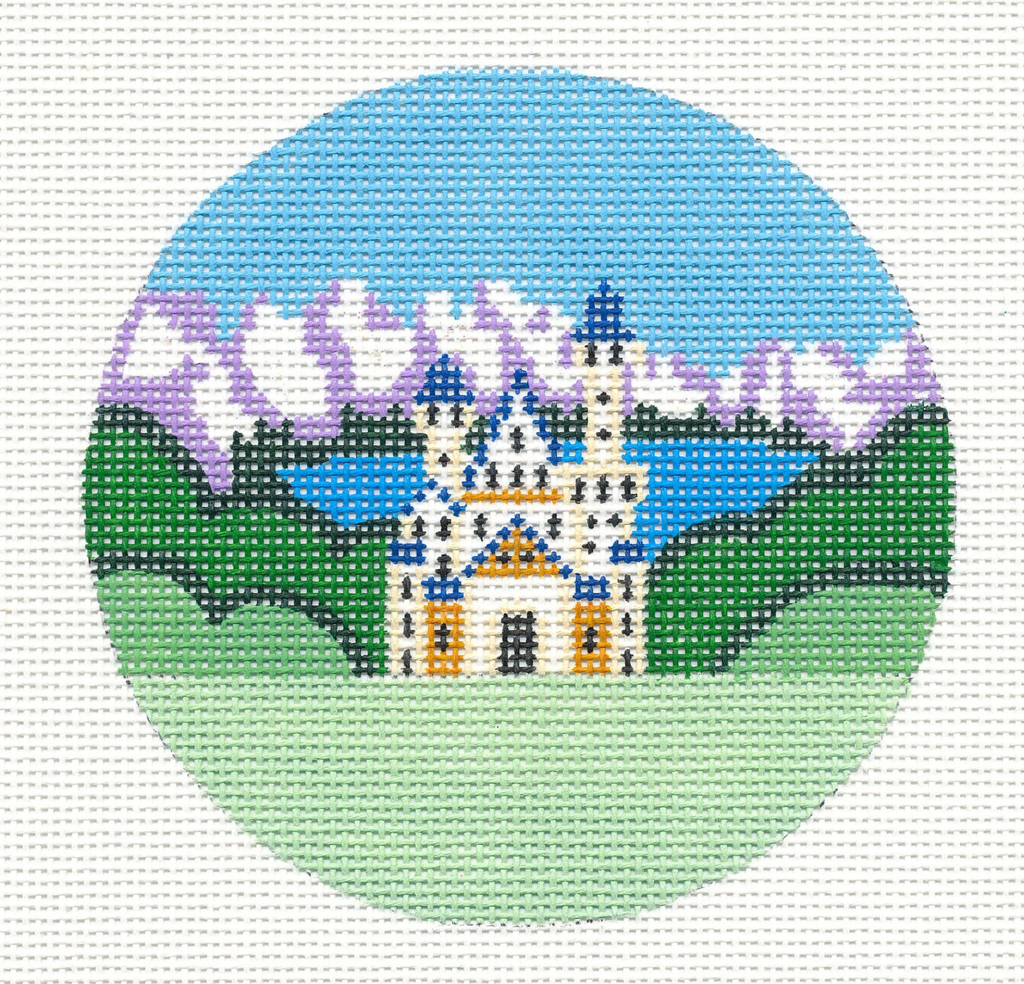 Travel Round ~ Germany handpainted 4" Needlepoint Canvas by Painted Pony