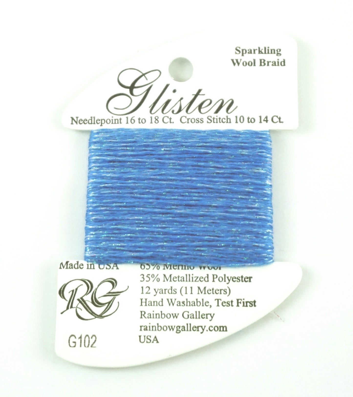 GLISTEN Sparkling Braid #102 "Blue Grotto" Needlepoint Thread by Rainbow Gallery