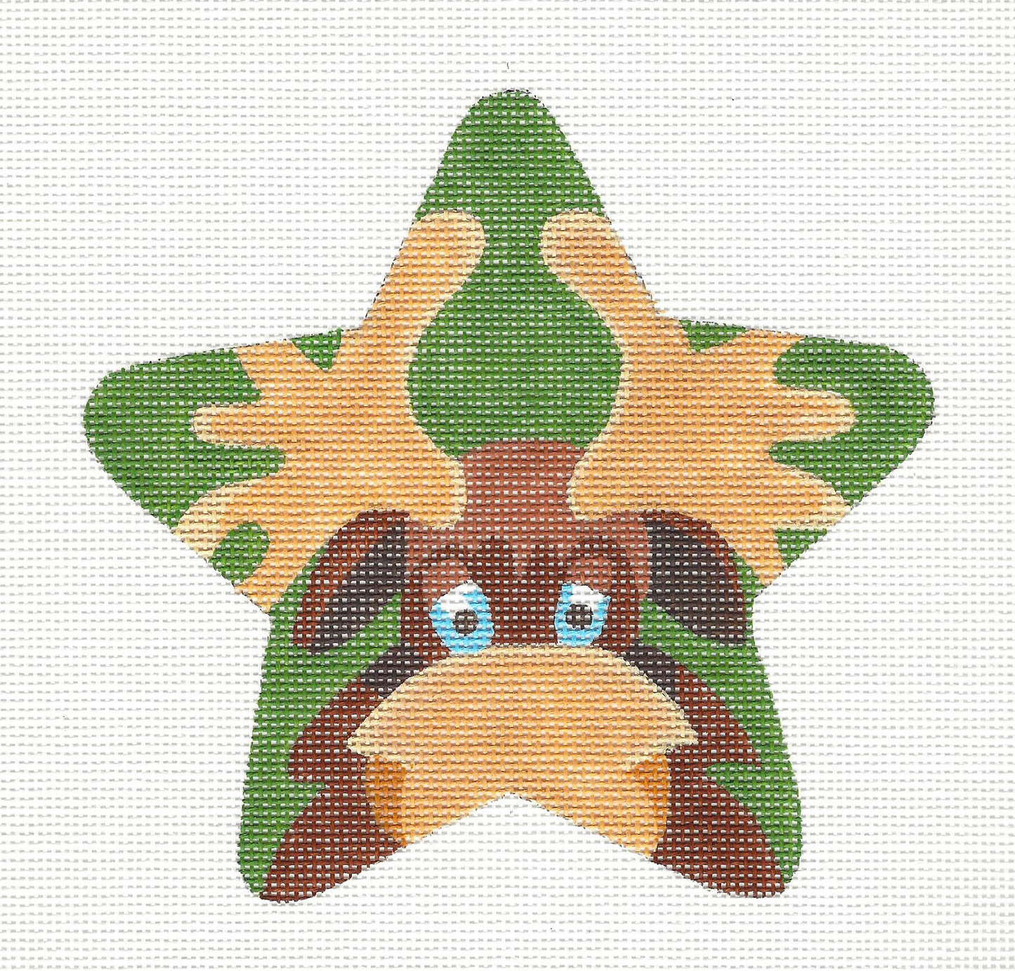 Animal STAR ~ MOOSE Star handpainted Needlepoint Canvas by Raymond Crawford