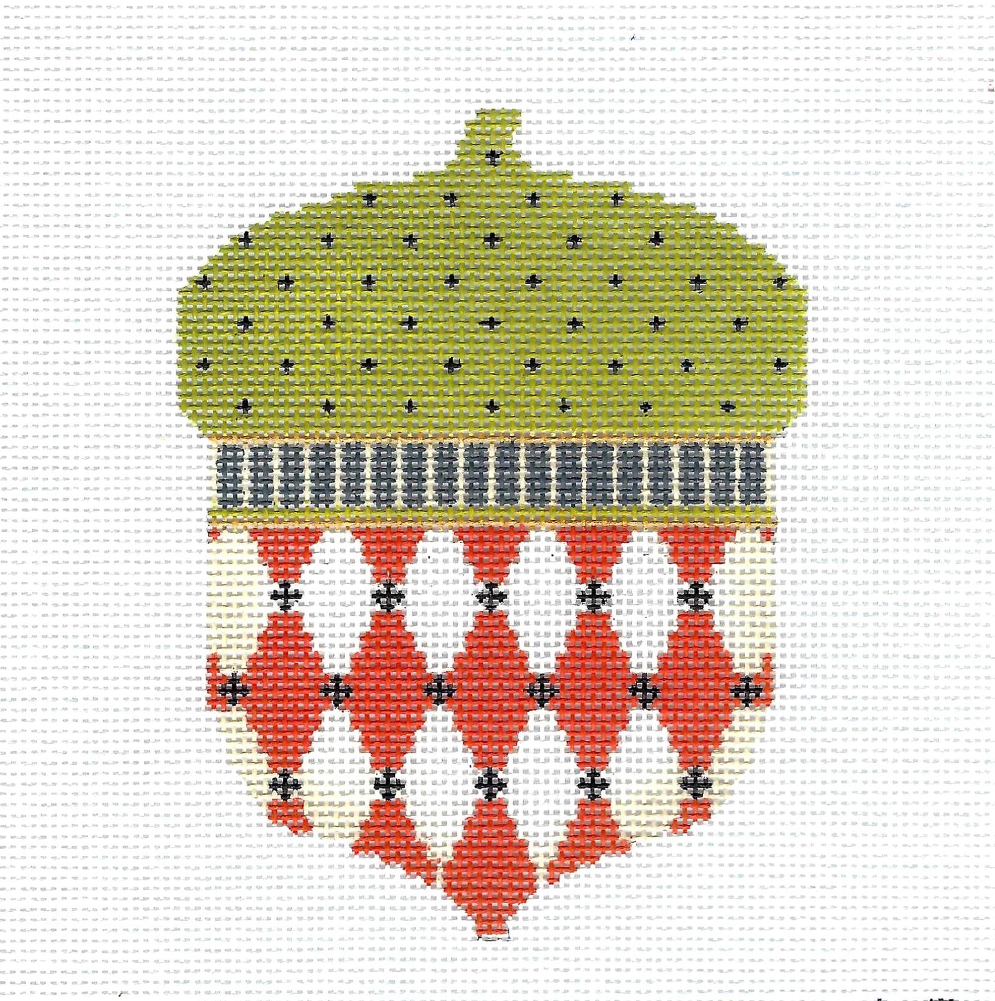Kelly Clark Acorn ~ Hallowed Harlequin Acorn handpainted Needlepoint Ornament Canvas by Kelly Clark