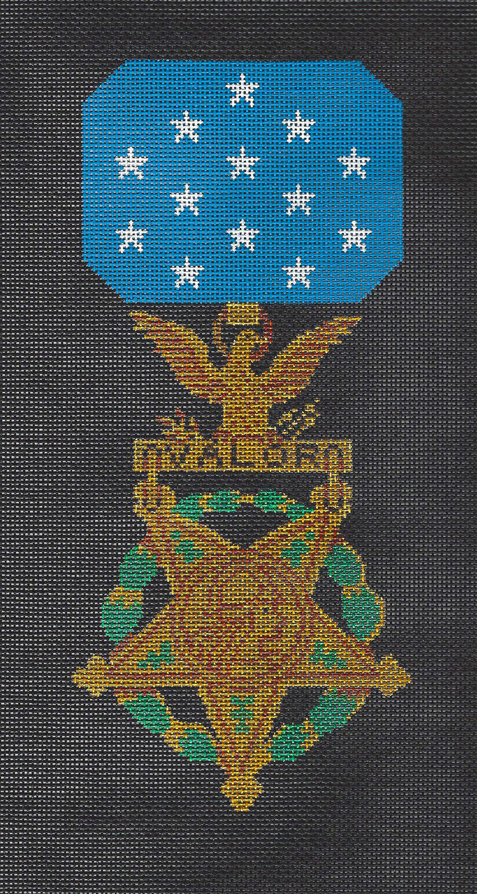 Military ~ MEDAL of HONOR on Black LG. handpainted 18 Mesh Needlepoint Canvas by JP Needlepoint