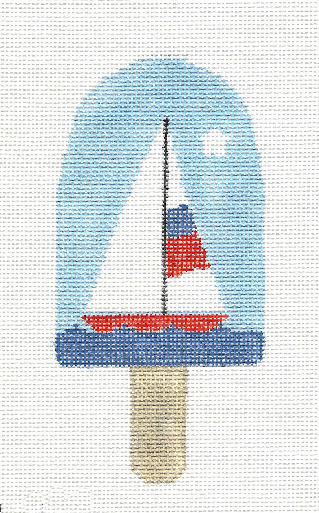 Dream Bar ~ Sailboat on the Water Ice Cream Ornament 18 Mesh handpainted Needlepoint Canvas by Kathy Schenkel