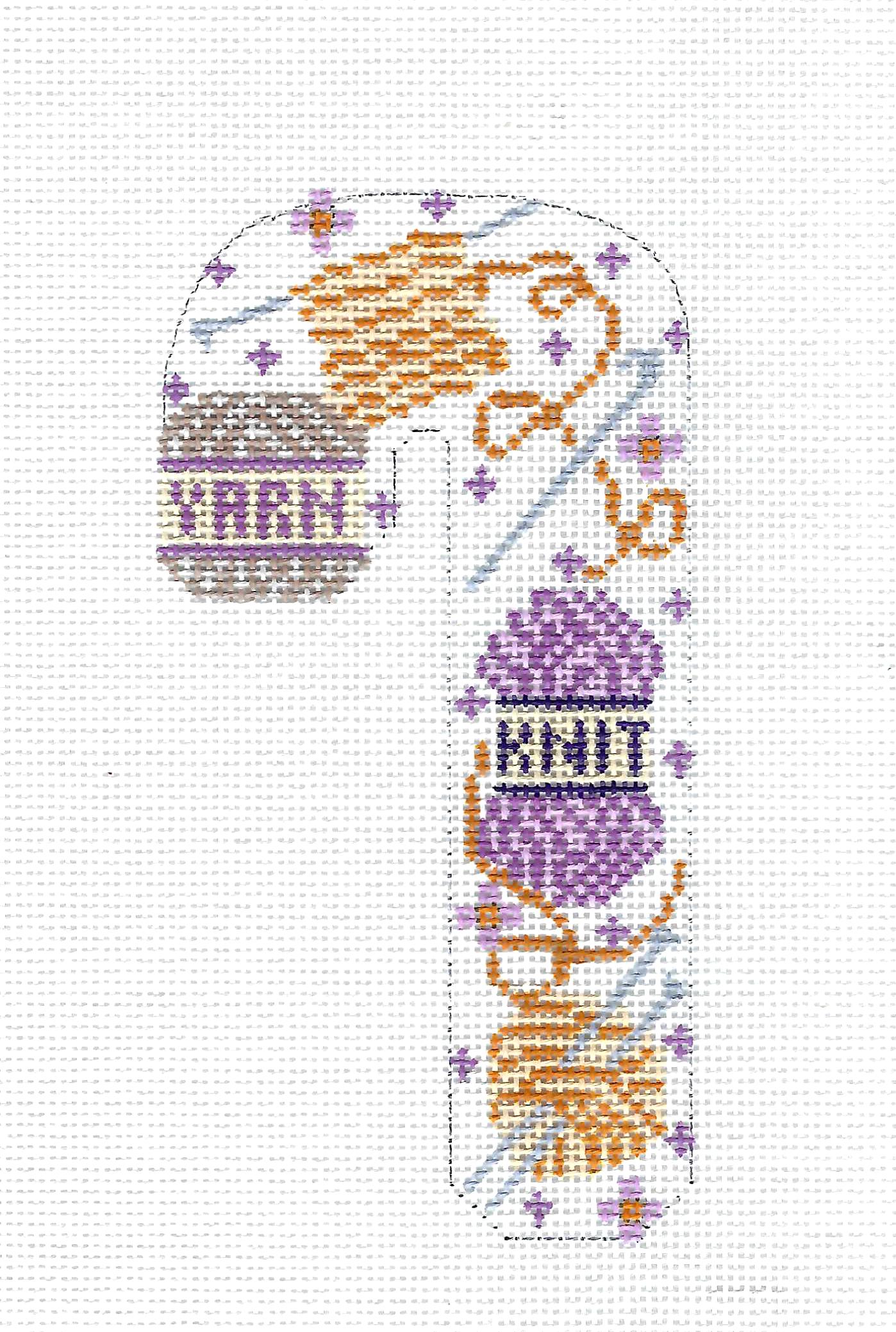 Candy Cane ~ Knitter's Needles, Tools & Yarn Medium Candy Cane 18 mesh handpainted Needlepoint Canvas CH Design from Danji