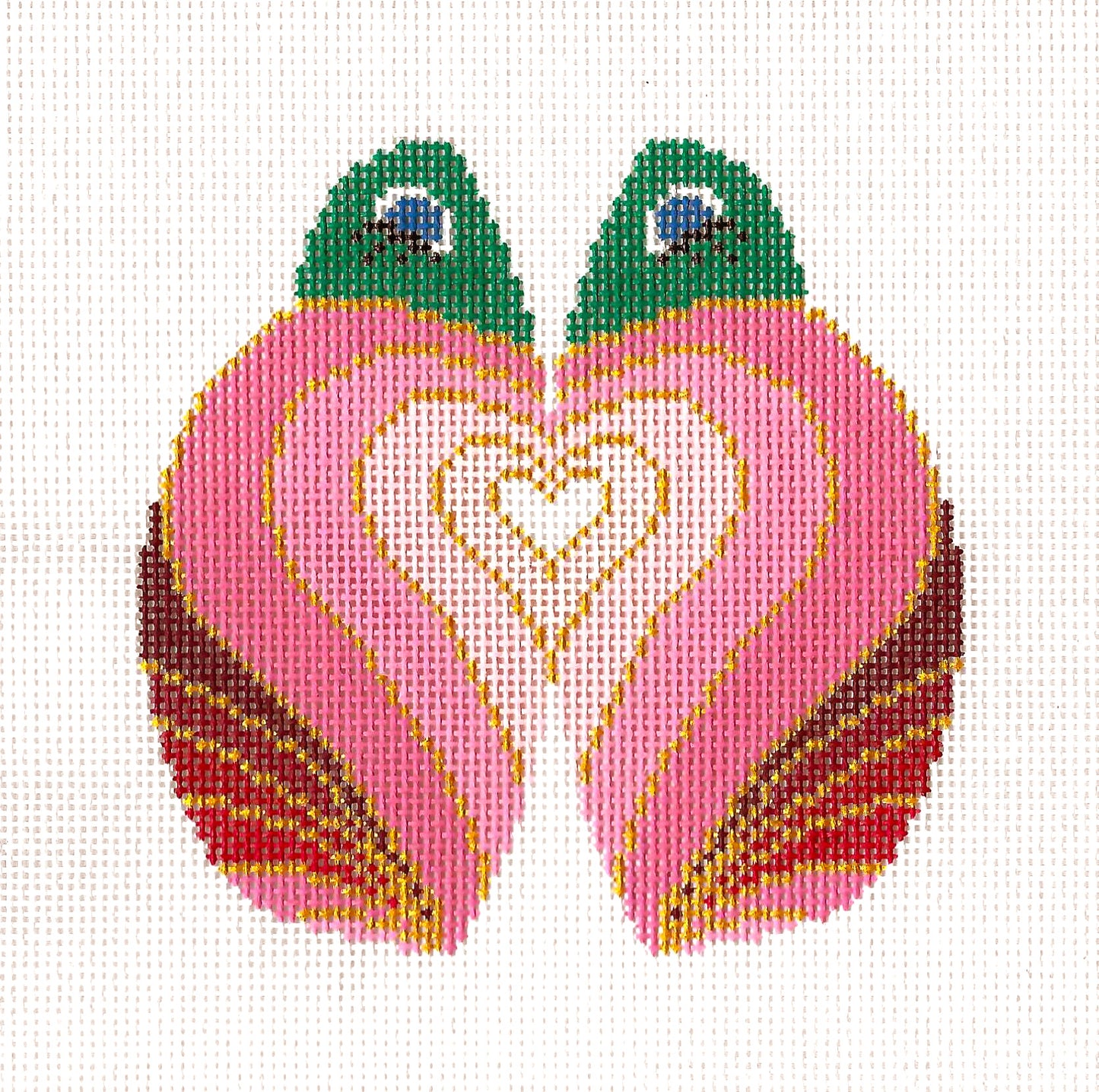 Canvas ~ Ladybug with Multiple Pink Hearts Beanbag or Frame Weight 18 Mesh handpainted Needlepoint Canvas by LEE