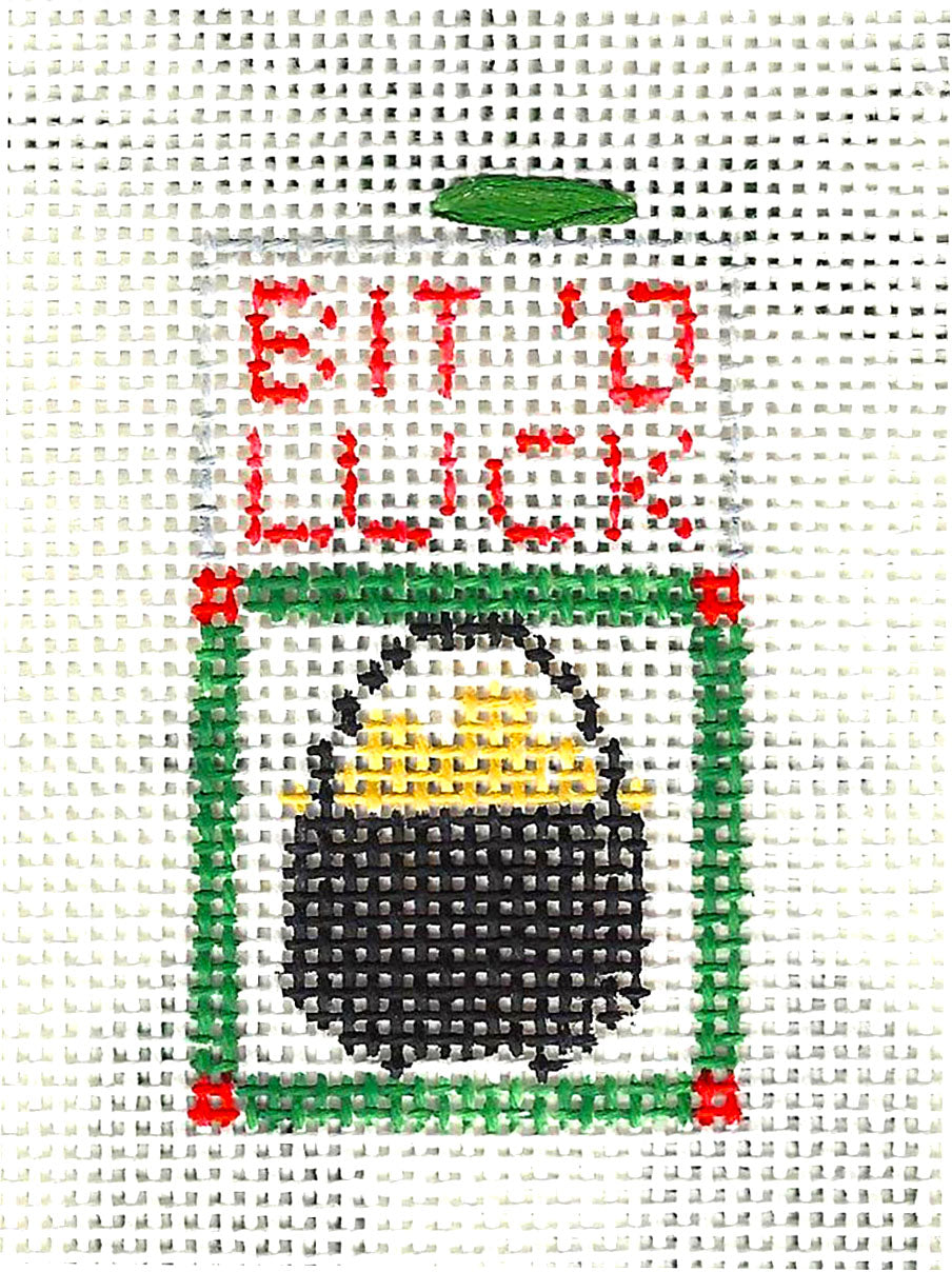 Canvas SET ~ Irish Leprechaun & Pot of Gold 2 Needlepoint Canvas SET Ornament by Kathy Schenkel