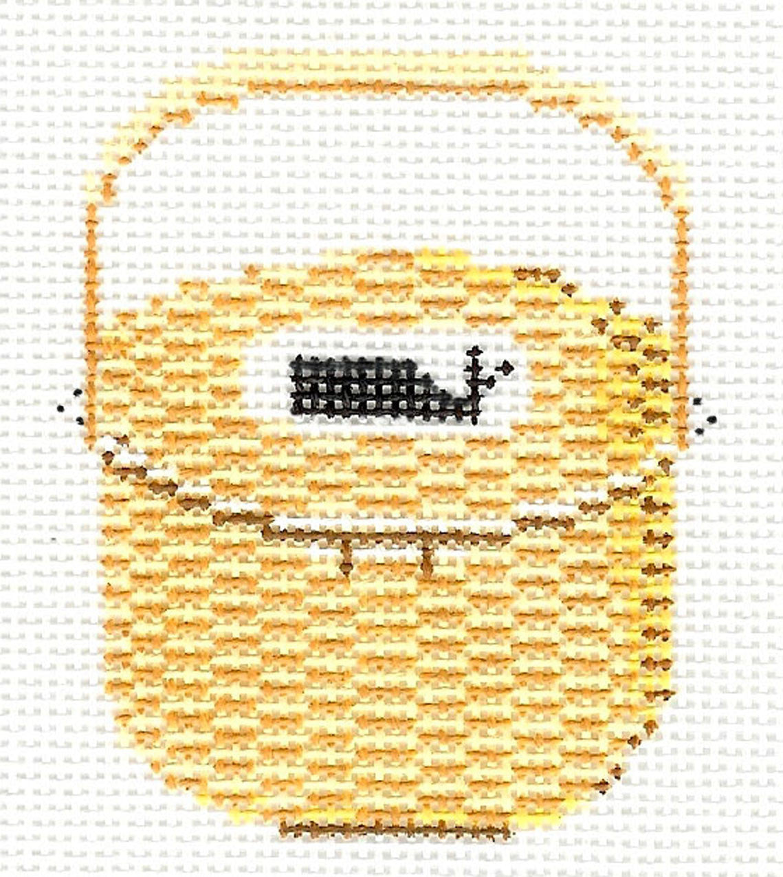 Nantucket Canvas ~ Nantucket Basket with Scrimshaw Whale on the Lid 4" Sq. 18 Mesh handpainted Needlepoint Canvas by MBM Designs