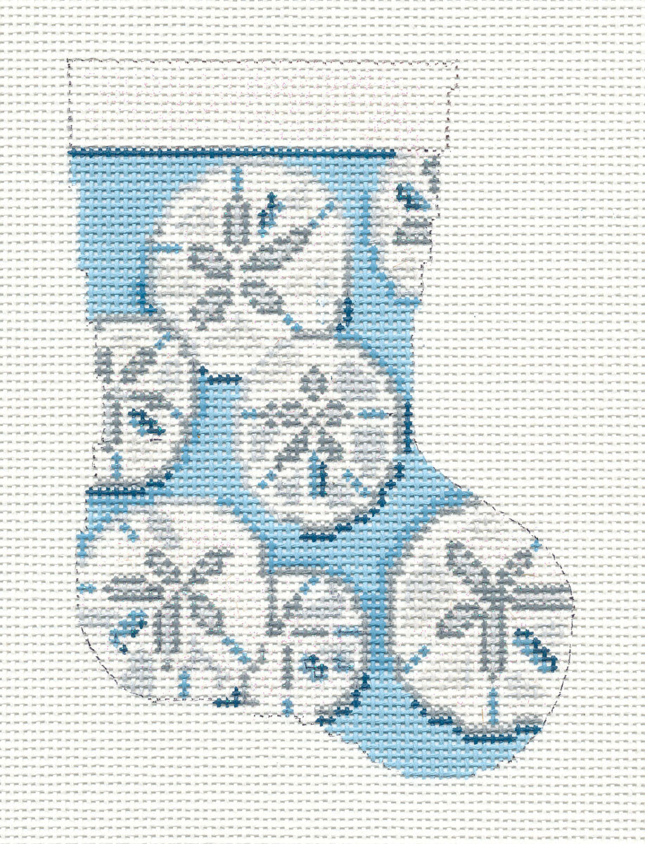 Mini Stocking ~ Sand Dollars 13 Mesh handpainted Needlepoint Ornament Canvas by Needle Crossings