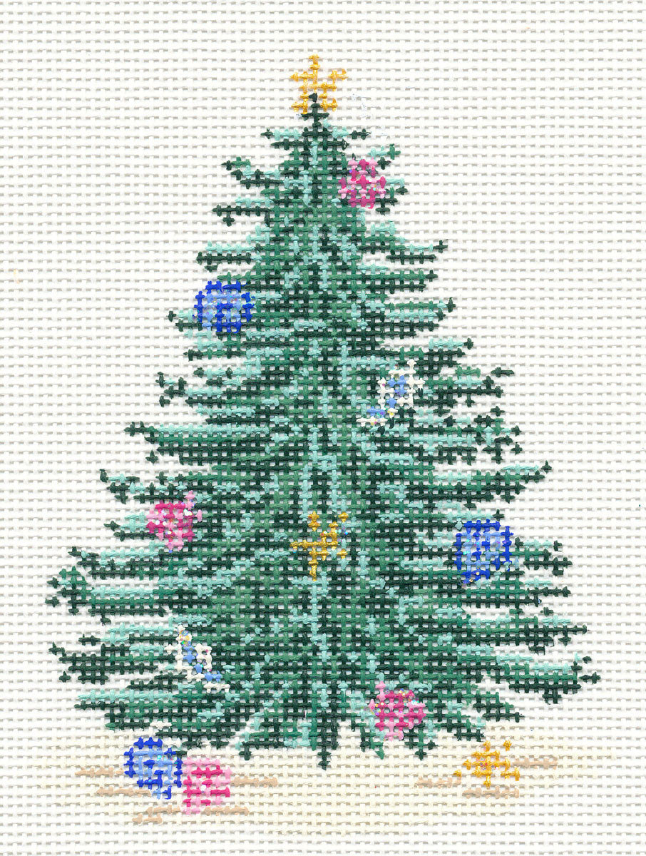 Christmas Tree ~ Christmas Seashells Tree handpainted 18 Mesh Needlepoint Canvas by Needle Crossings
