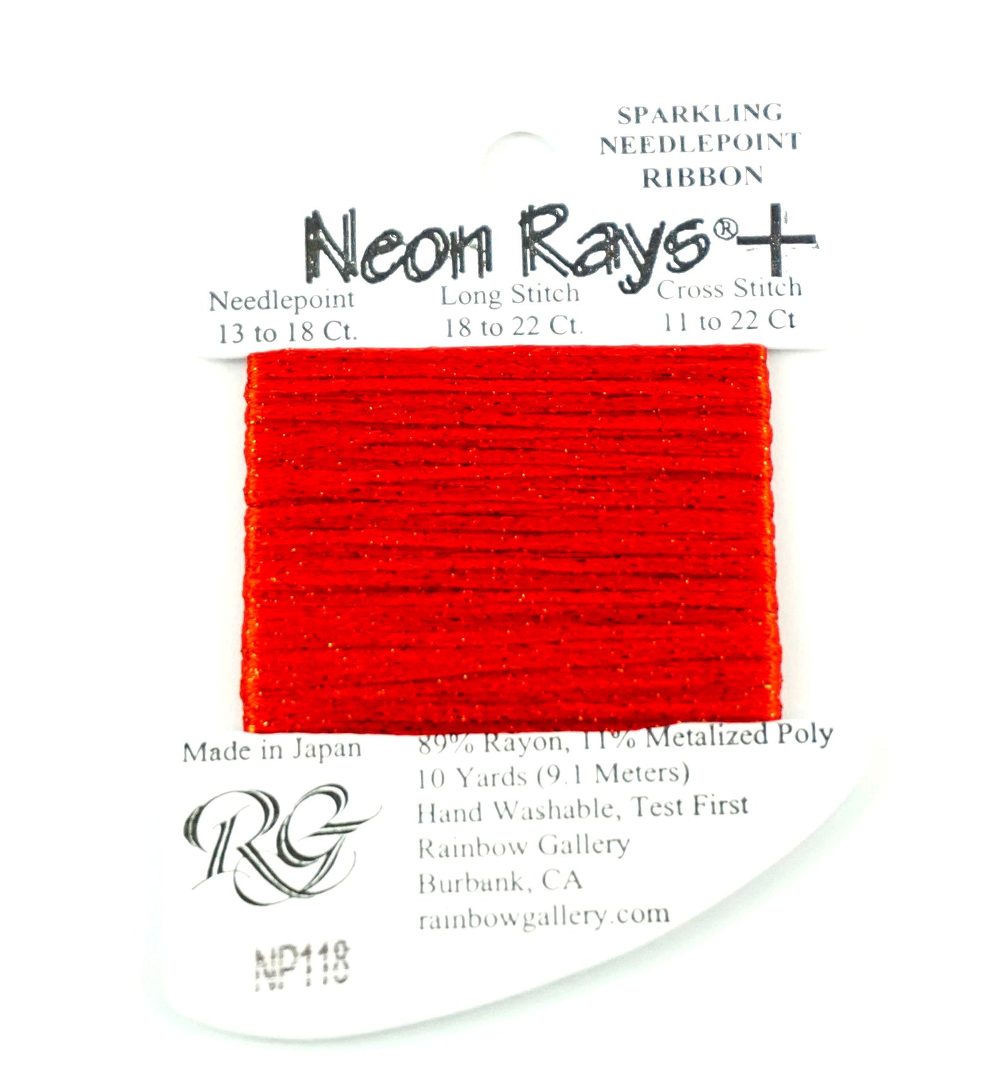 Threads ~ Neon Rays+ "Plus" #NP118 "Christmas Red" Needlepoint Stitching thread Stitching Thread - Rainbow Gallery