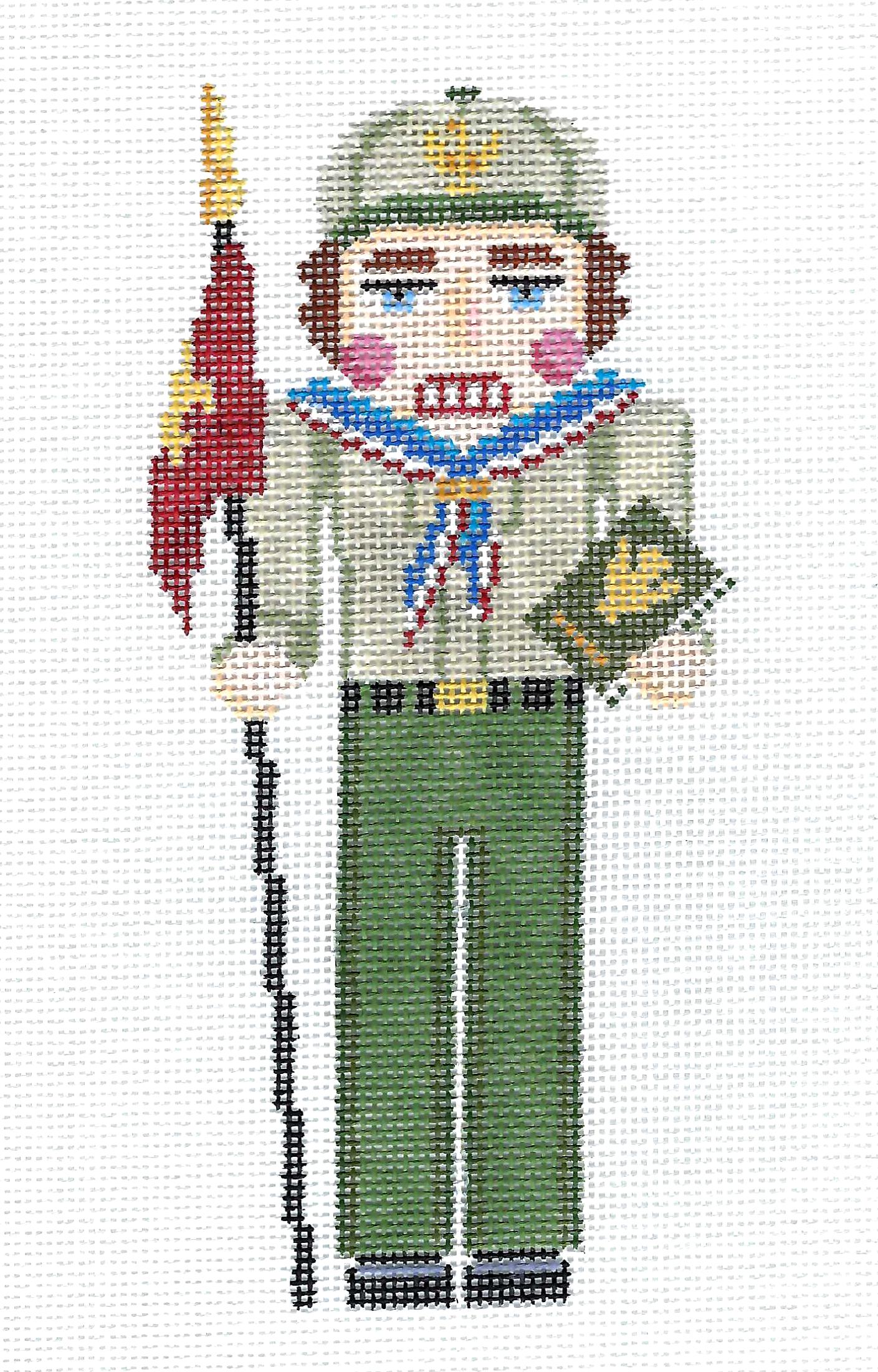 Nutcracker ~ EAGLE SCOUT Nutcracker Ornament 18 Mesh handpainted Needlepoint Canvas by Susan Roberts