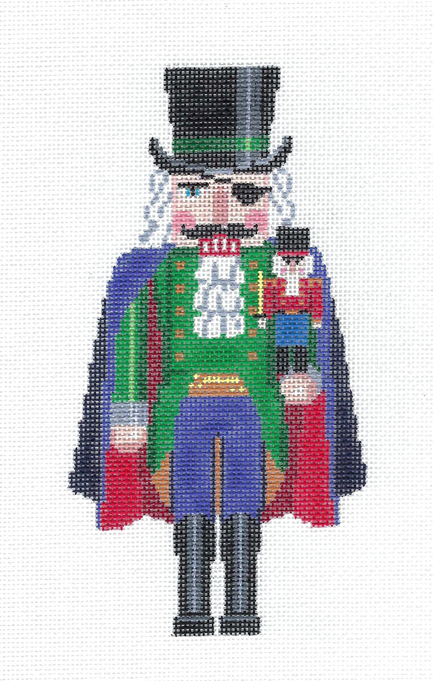 Christmas ~ Herr Drosselmeyer Nutcracker with Toy Nutcracker Ornament handpainted Needlepoint Canvas by Susan Roberts