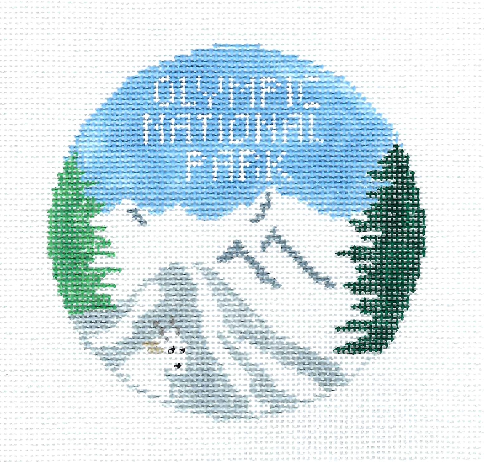 Travel Round ~ Olympic National Park 4 Rd. handpainted 18 mesh