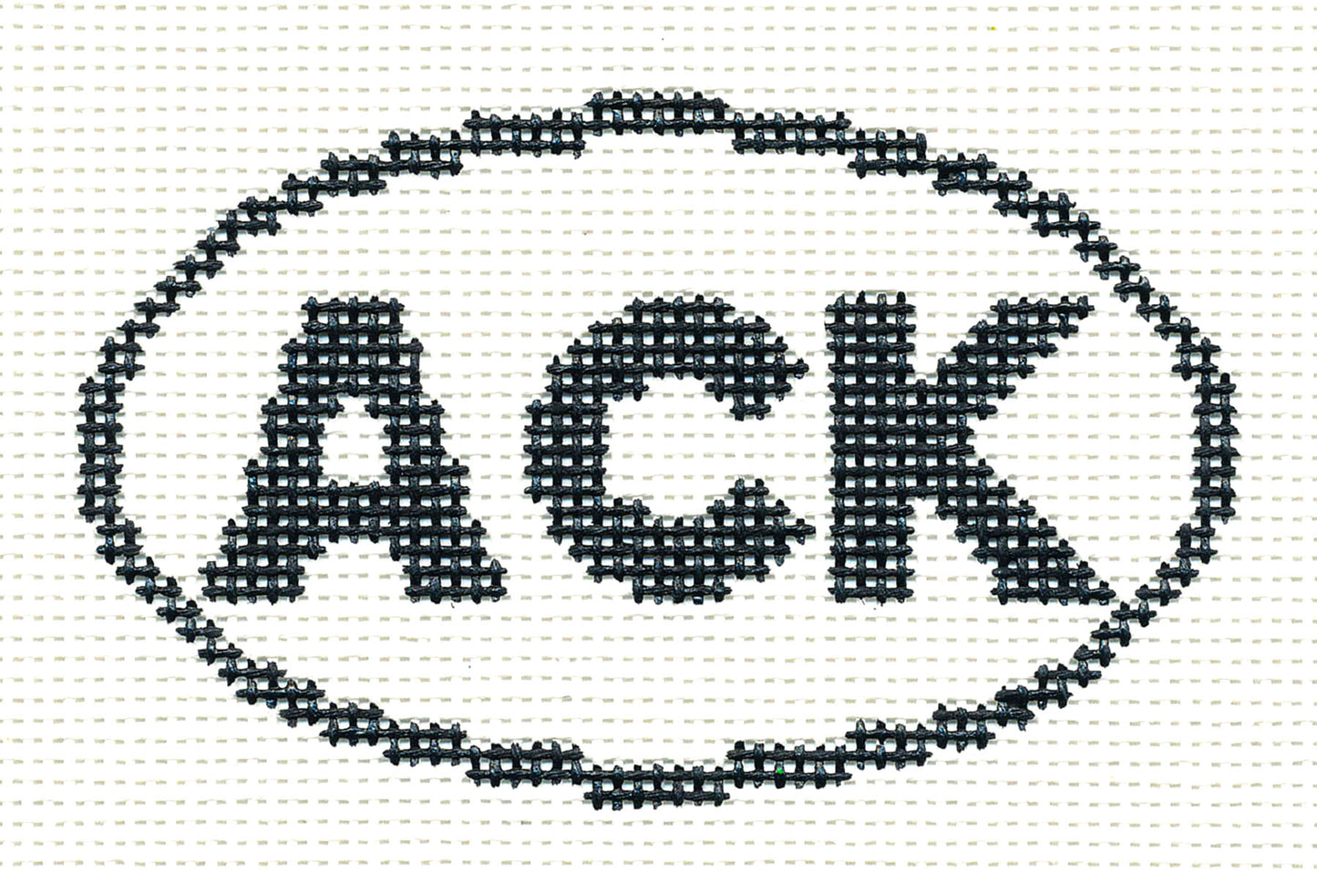 Sign Oval ~ "ACK" Nantucket Island, MASS. 4.25" Ornament 13M handpainted Needlepoint Canvas by Silver Needle