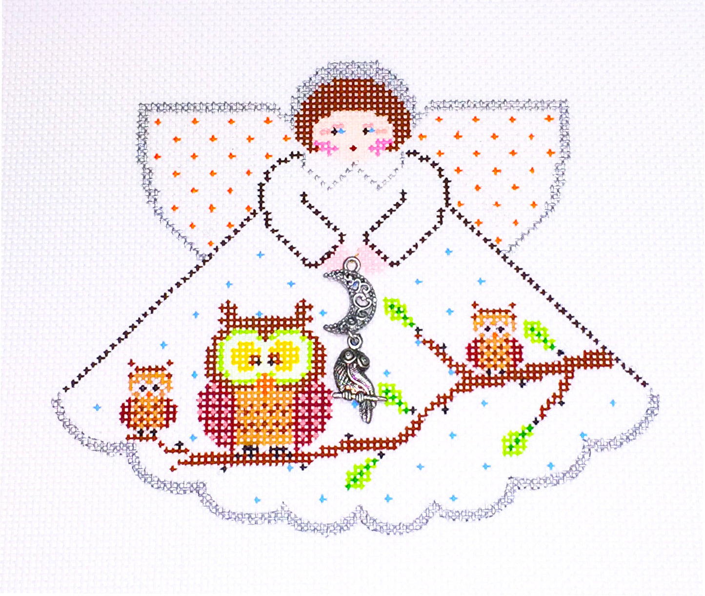 Angel ~ "What a Hoot" Angel & Charms handpainted Canvas with Owl by Painted Pony