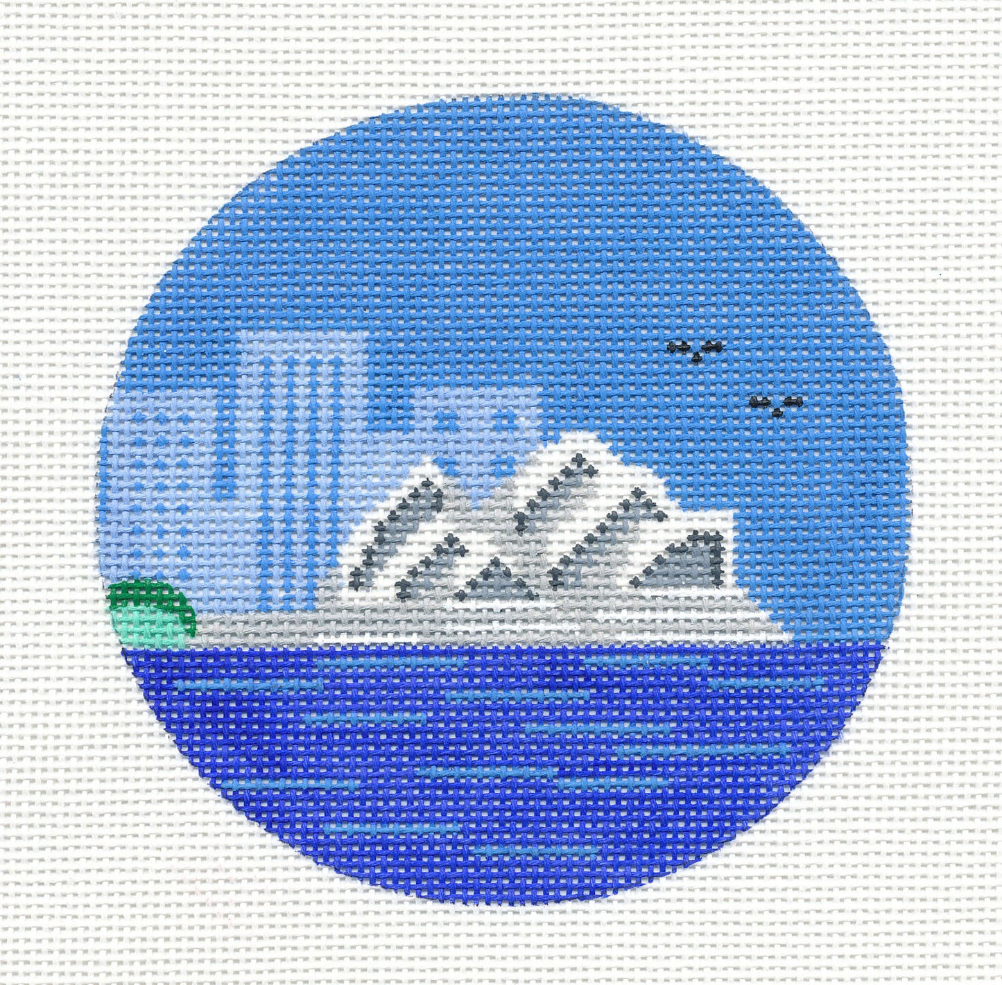 Travel Round ~ Australia ~ Sydney Opera House handpainted Needlepoint Canvas by Painted Pony