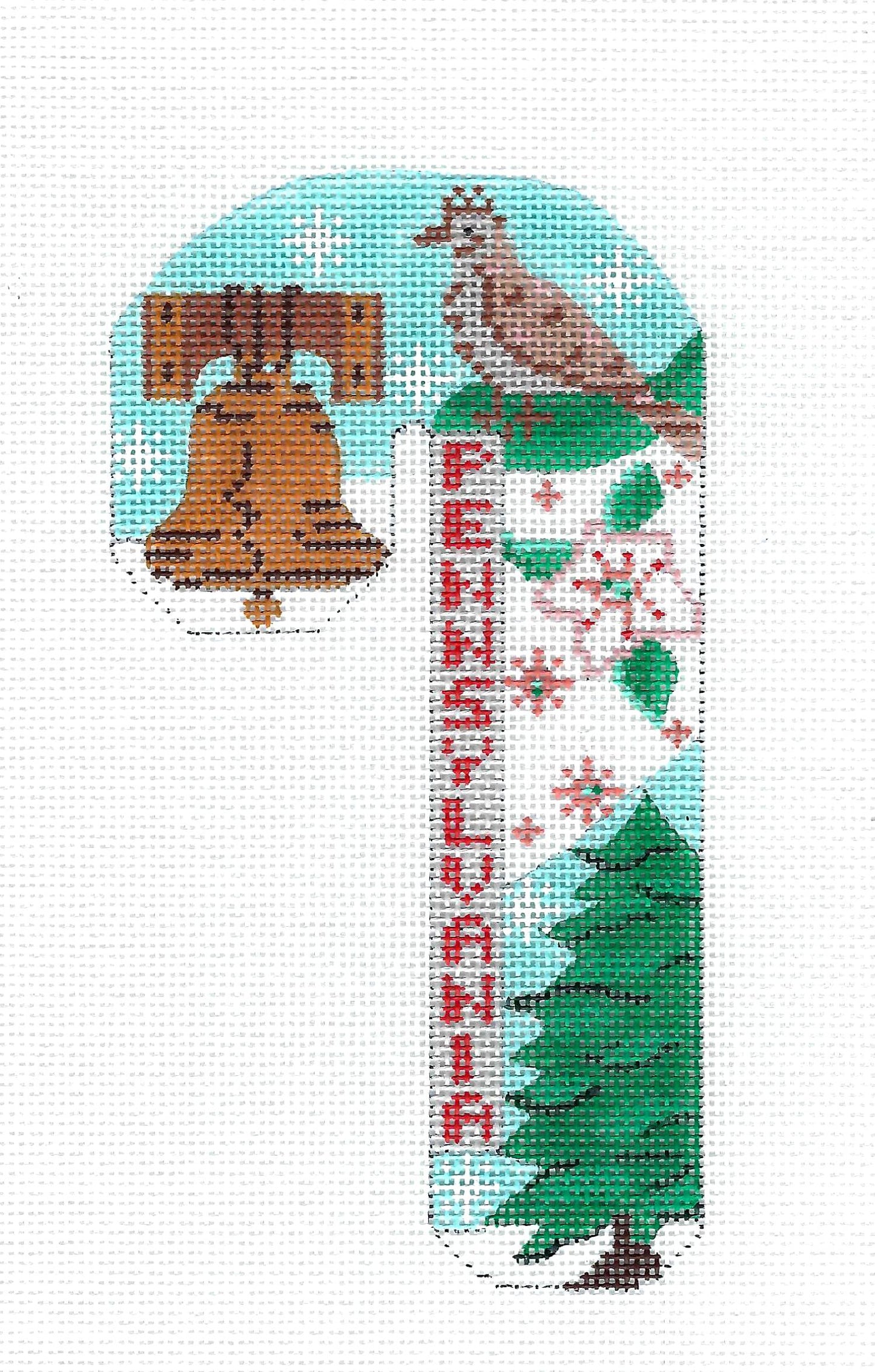 Candy Cane ~ PENNSYLVANIA State Destination LG. Candy Cane handpainted Needlepoint Canvas CH Designs by Danji
