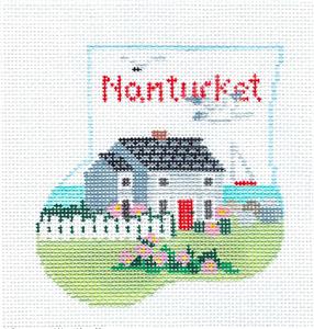 Canvas Set ~ NANTUCKET & WHALE SET ~ HP Needlepoint Ornament & Whale by Kathy Schenkel