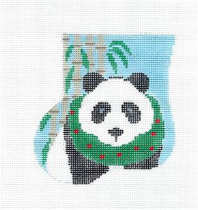 CANVAS SET ~ PANDA BEAR & CANVAS ~ Needlepoint Mini Stocking Ornament & PANDA by Kathy Schenkel