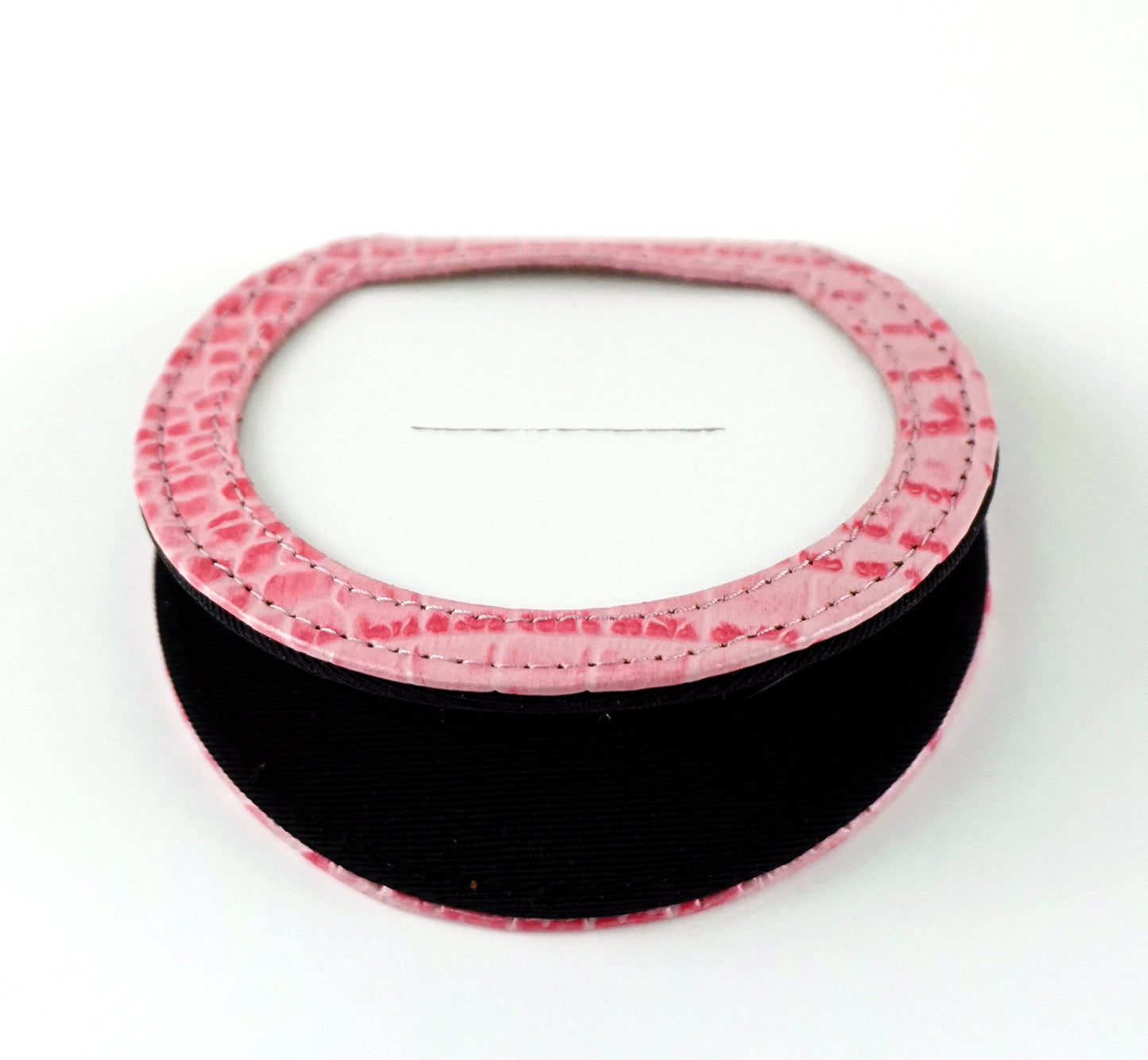 Accessory ~ Light Pink Alligator Leather Folding Purse Mirror for a 3" Needlepoint Canvas by LEE