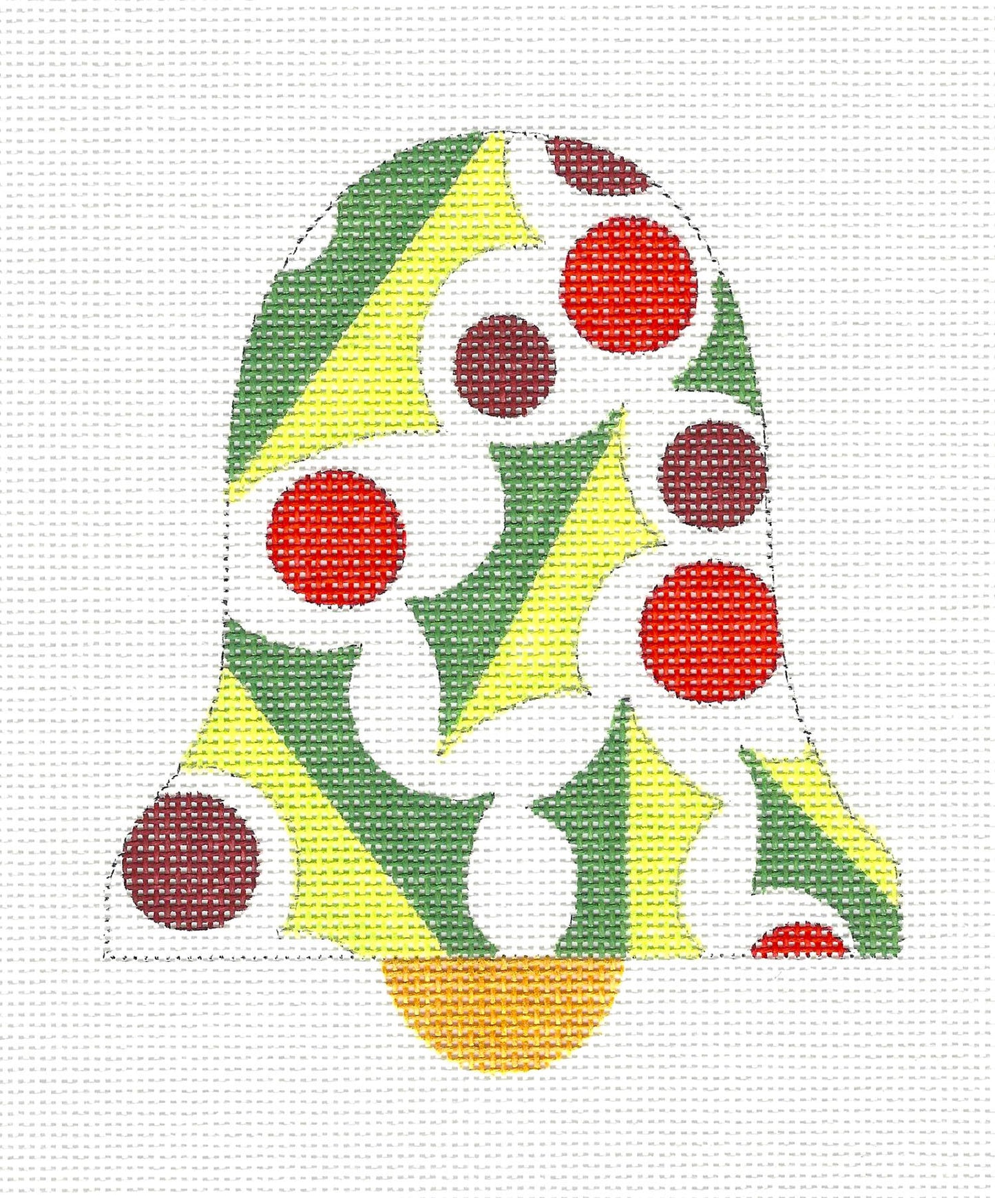 Bell~Holly Bell Ornament handpainted Needlepoint Canvas by Raymond Crawford