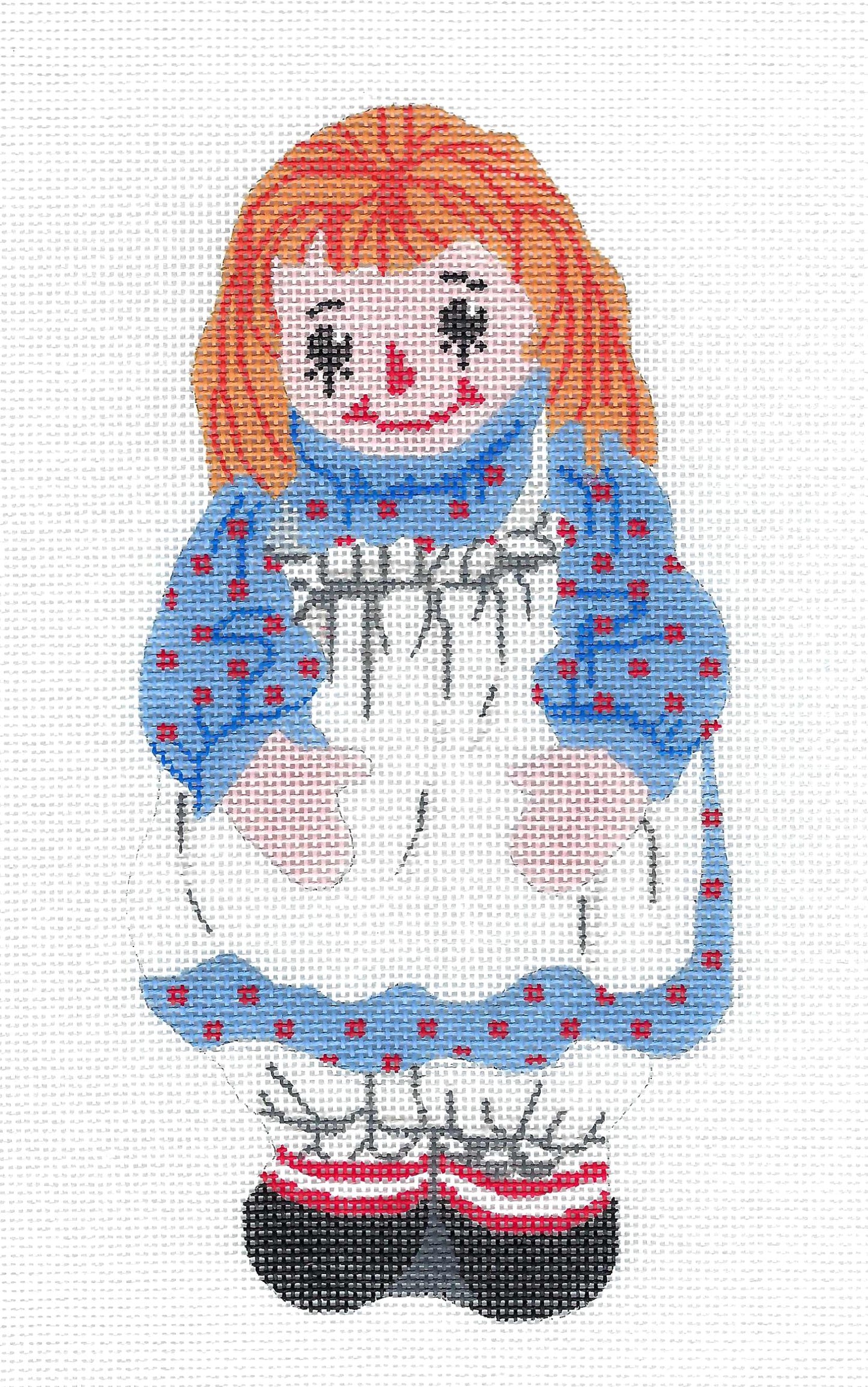 Childs ~ Story Book Raggedy Ann Doll handpainted 18 Mesh LG. Needlepoint Canvas by Silver Needle