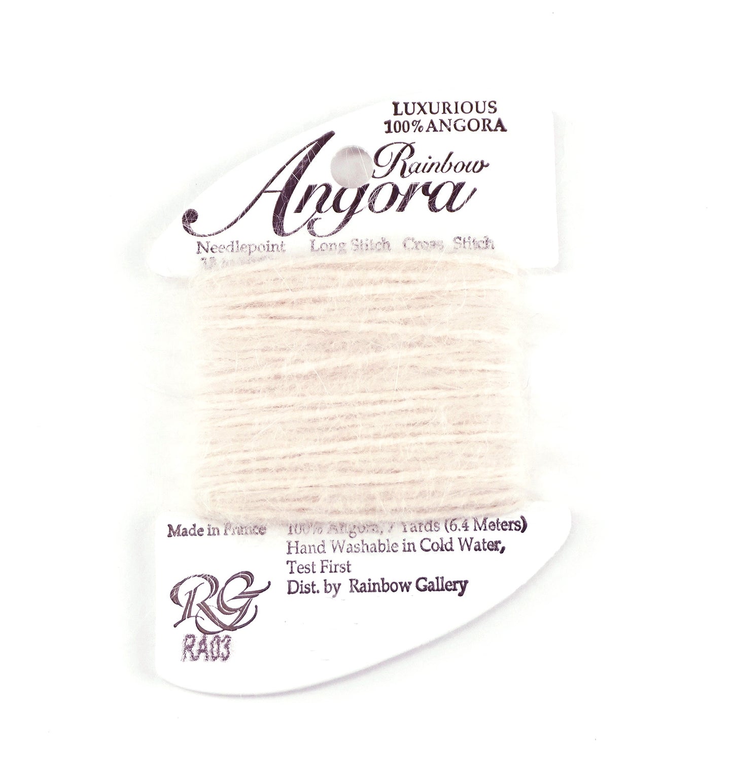 Angora Fiber "Ecru " #RA03 7 Yds. Needlepoint Stitching Thread by Rainbow Gallery