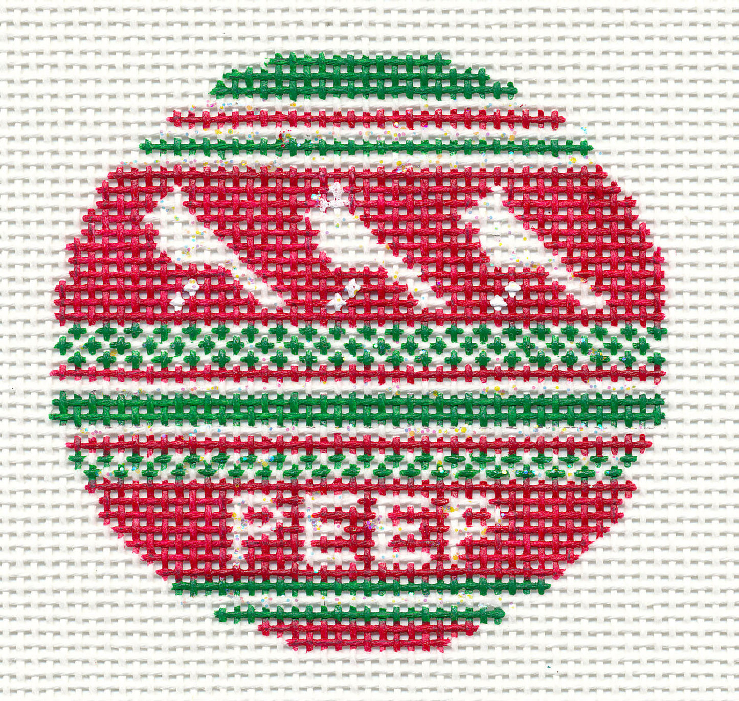 Round~3" Peep Bird Ornament handpainted Needlepoint Canvas~by Needle Crossings