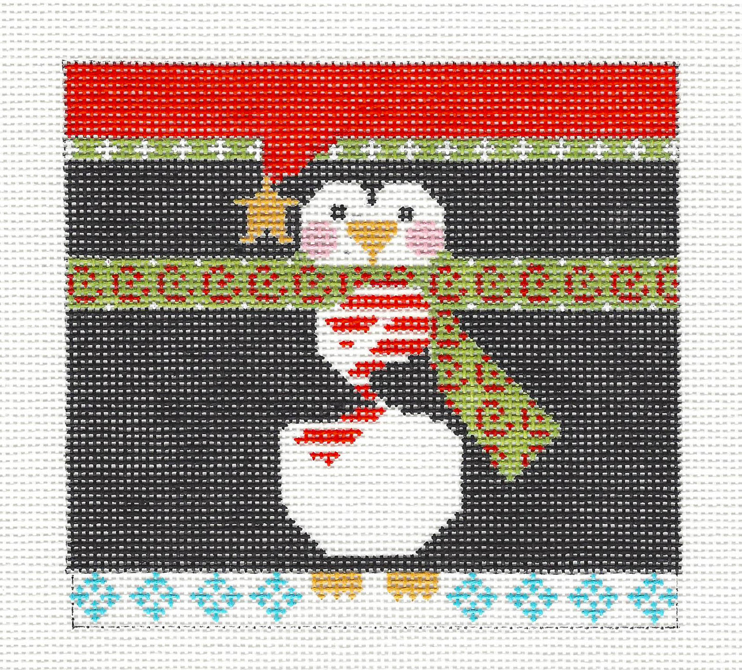 Roll Up ~ Adorable PENGUIN Roll Up 3-D Ornament handpainted Needlepoint Canvas by CH Designs Danji