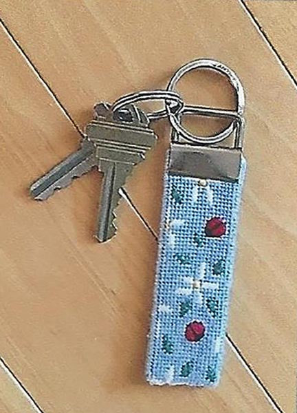 Key Tag ~ Piano Keys KEY TAG & Hardware handpainted Needlepoint Canvas by Susan Roberts