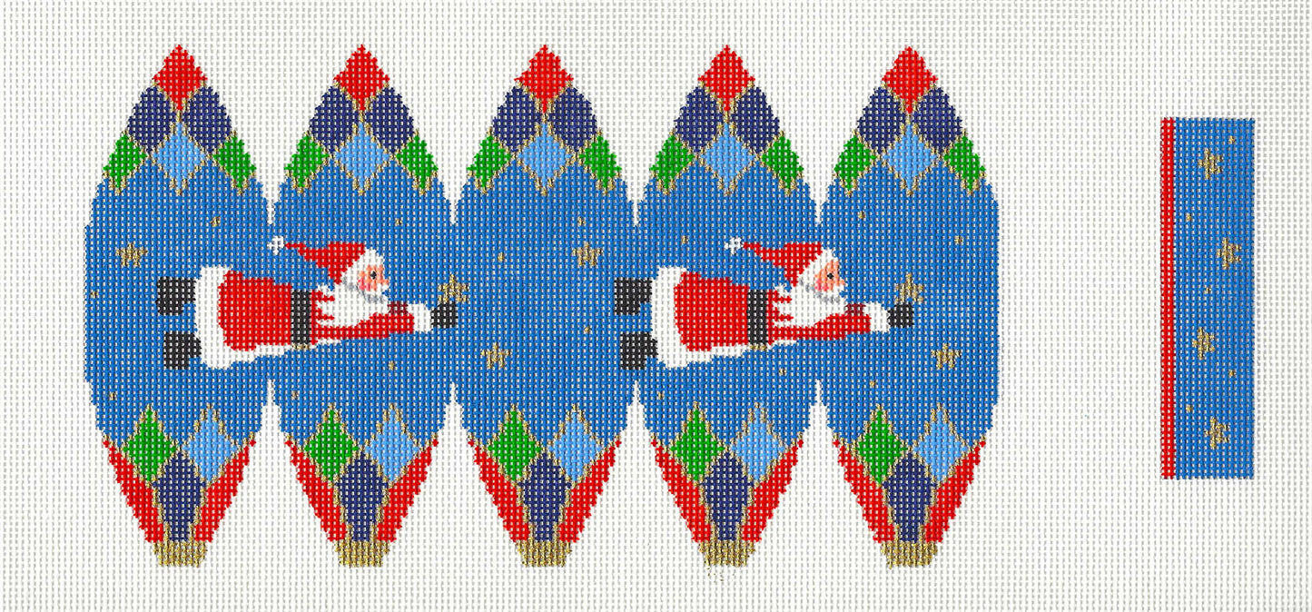 Ornament ~ 3-D Flying Santa Hot Air Balloon 18 Mesh handpainted Needlepoint Canvas by Susan Roberts