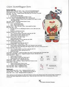 Canvas ~ Scottish Bagpiper Santa ~ 2 Canvas SET ~ with STITCH GUIDE handpainted Needlepoint Canvas by Kathy Schenkel