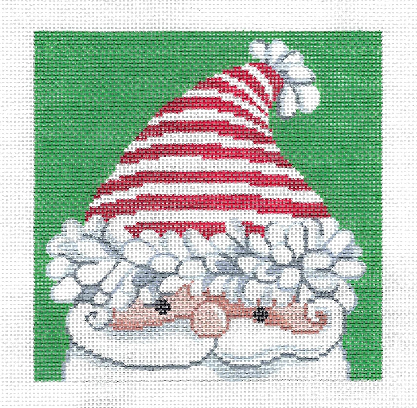 Christmas ~ Many Faces of Santa #49 handpainted 5"X 5" on 18 Mesh Needlepoint Canvas by LEE Needle Art