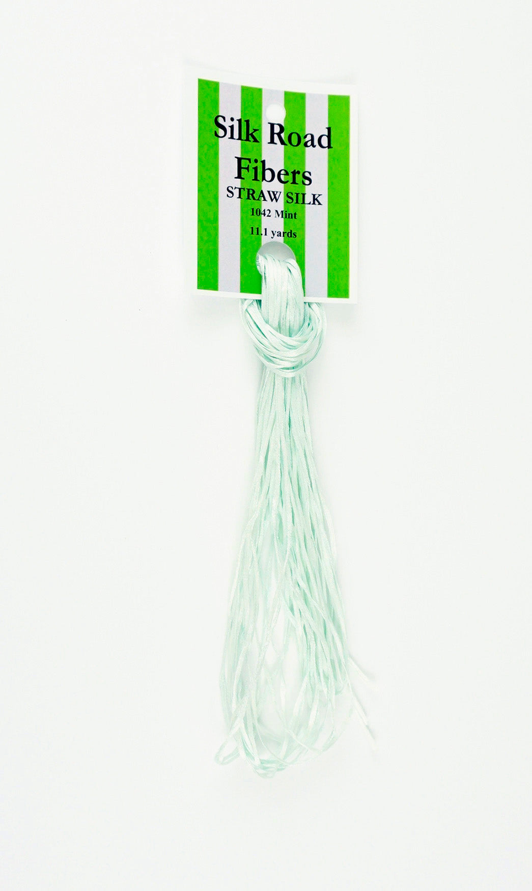 STRAW SILK ~ MINT #1042 11.1 Yard Skein of Stitching Fiber for Needlepoint by Silk Road Fibers