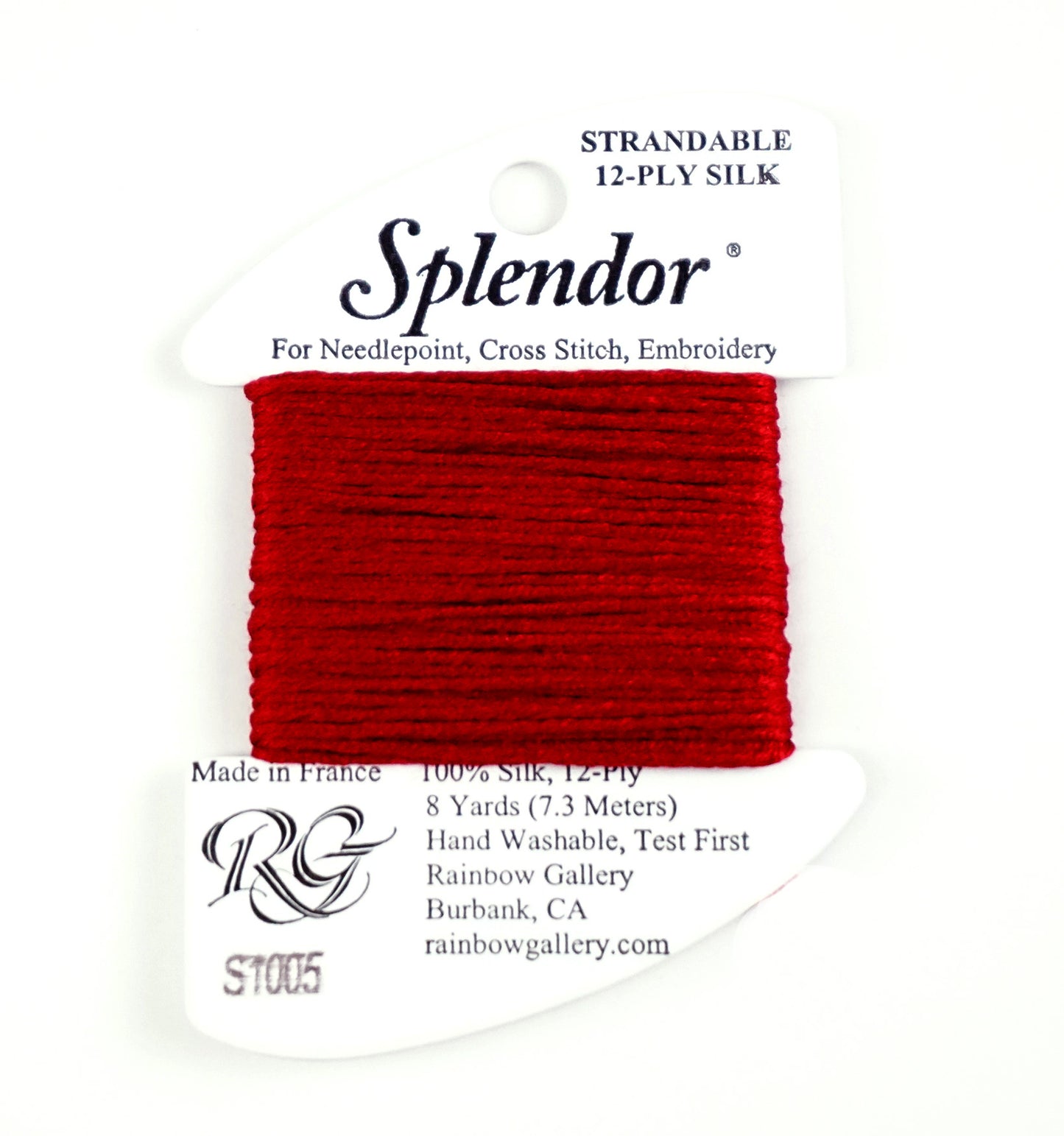 SPLENDOR SILK #S1005 "Cranberry" Needlepoint Stitching Thread by Rainbow Gallery
