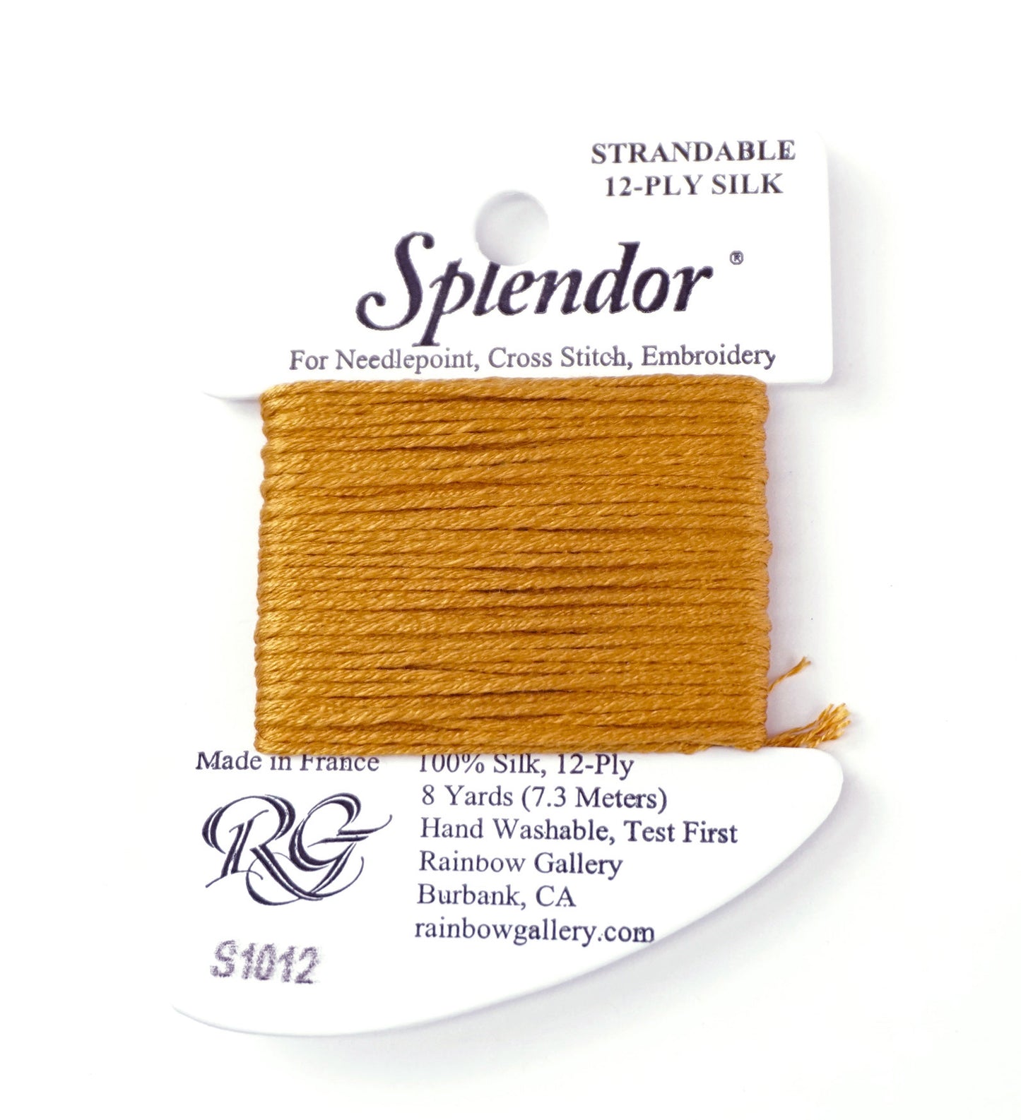 SPLENDOR SILK #S1012 "Old Gold" Needlepoint Stitching Thread by Rainbow Gallery
