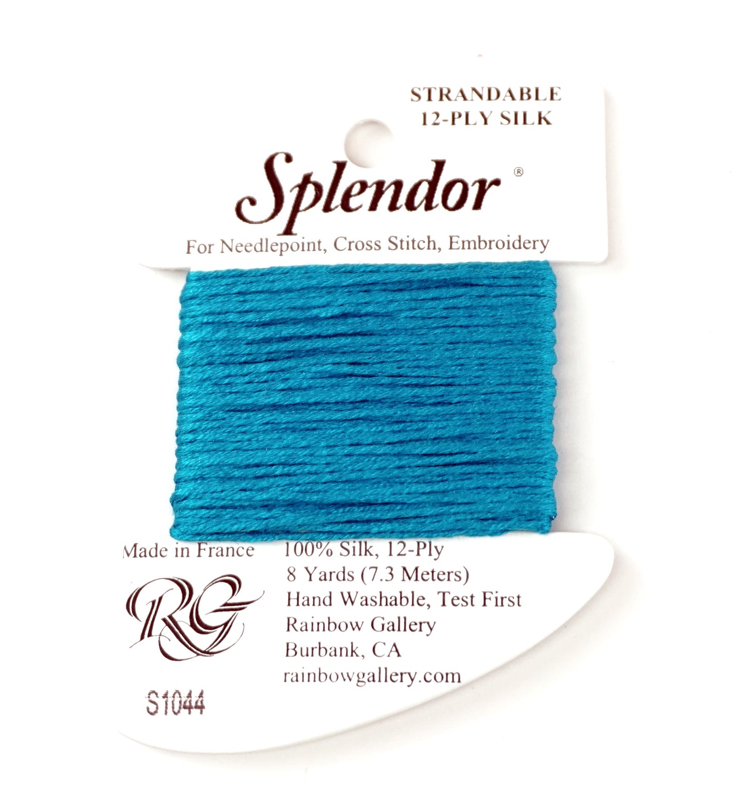 SPLENDOR SILK #S1044 "Deep Aqua" Needlepoint Stitching Thread by Rainbow Gallery