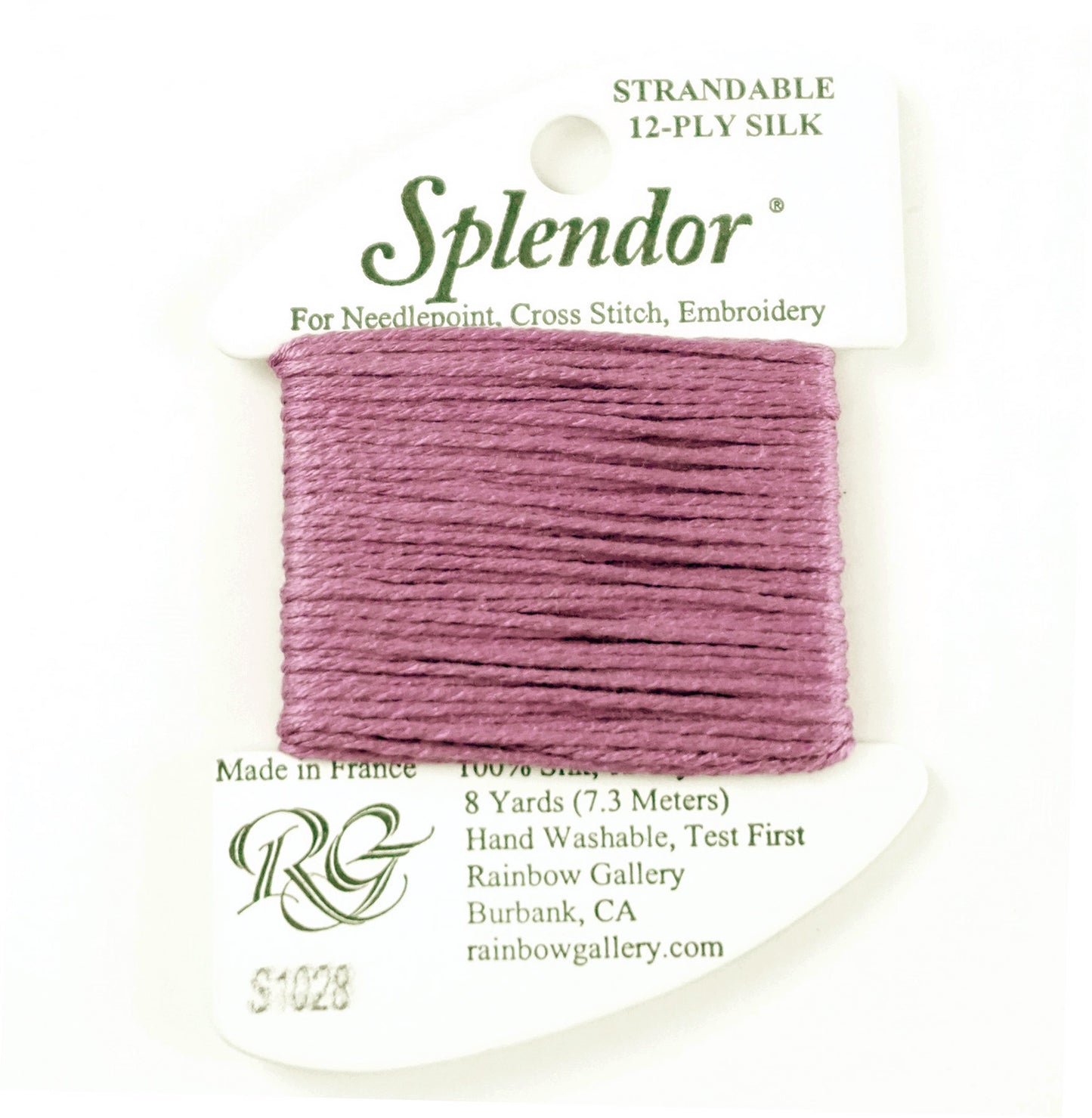 SPLENDOR SILK #S1028 "Dusty Mauve" Needlepoint Stitching Thread by Rainbow Gallery