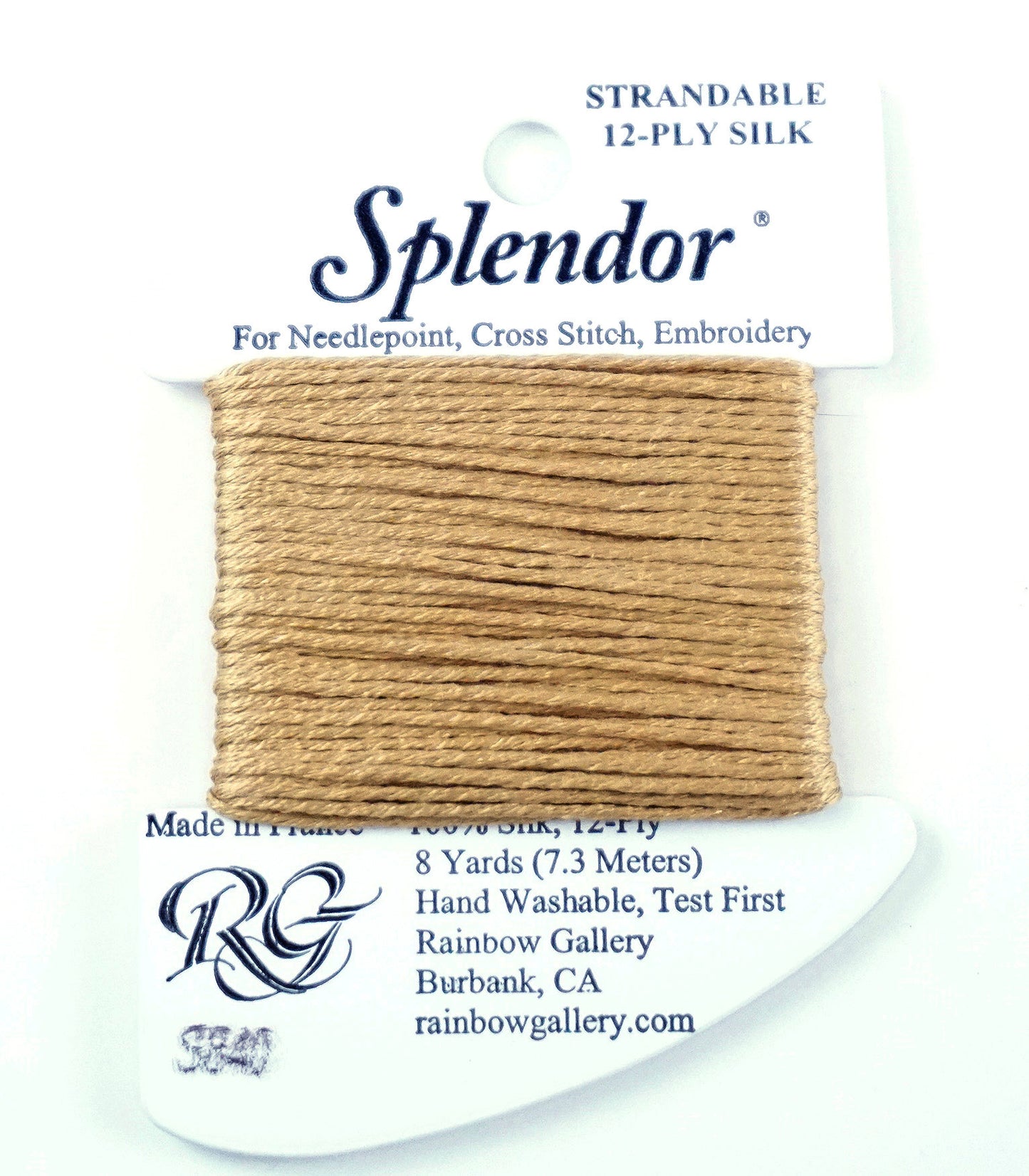 SPLENDOR SILK #S840 "Camel" Needlepoint Stitching Thread by Rainbow Gallery