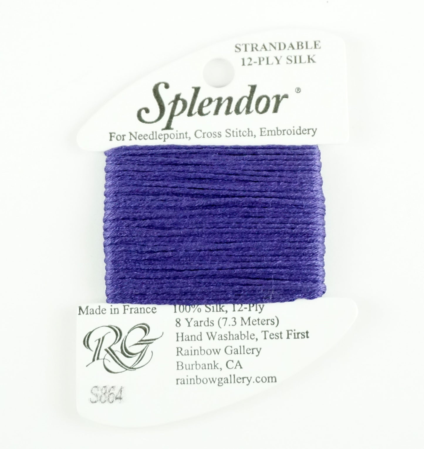 SPLENDOR SILK #S864 "Dark Periwinkle" Needlepoint Stitching Thread by Rainbow Gallery