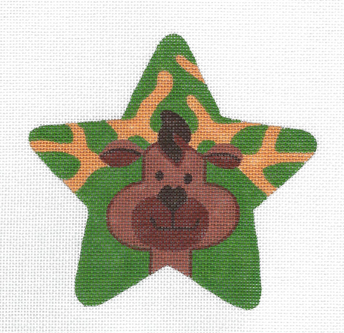 Animal STAR ~ REINDEER Star handpainted Needlepoint Canvas by Raymond Crawford