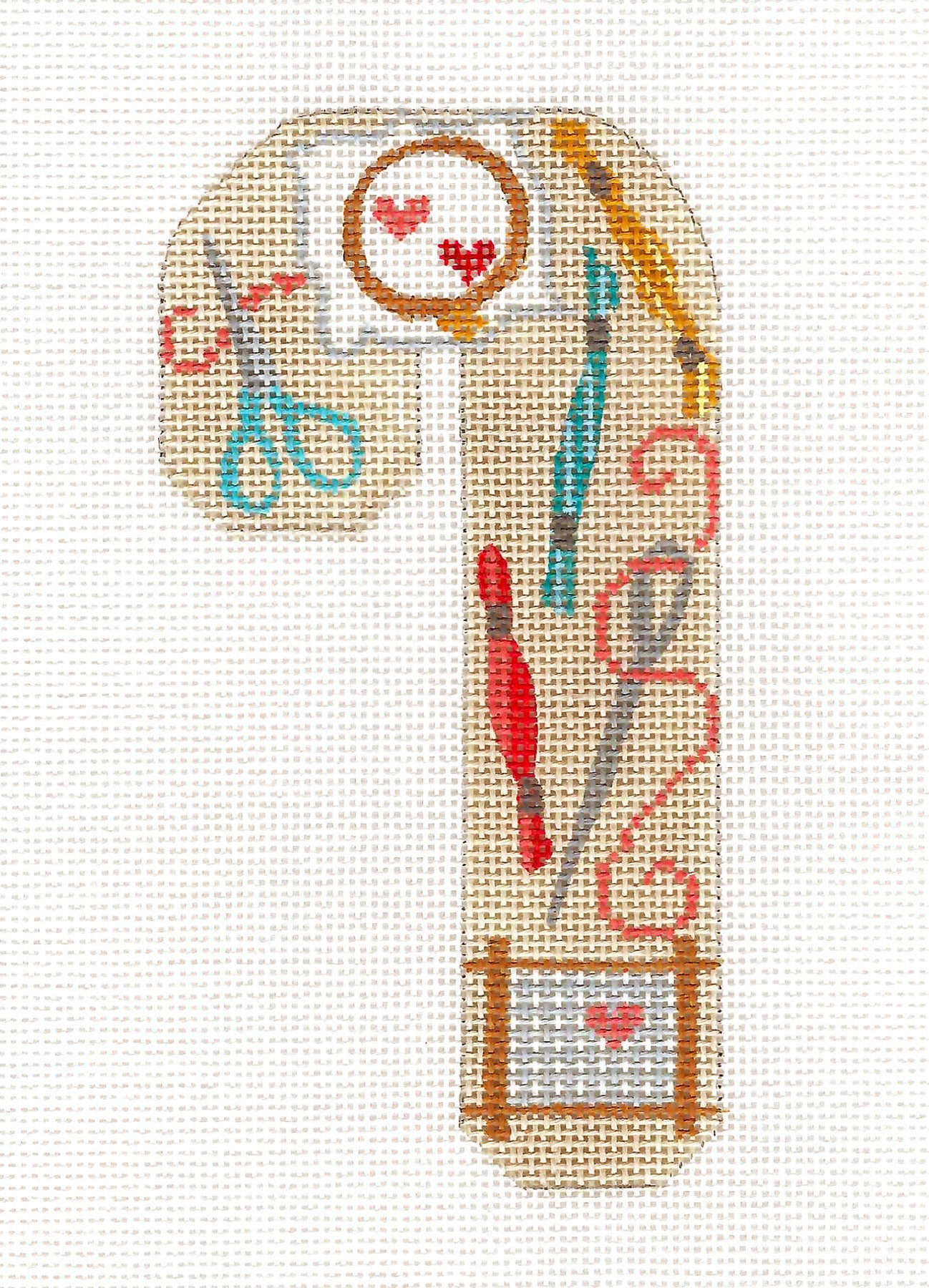 Candy Cane ~ Stitcher's Needlepoint Tools Medium Candy Cane 18Mesh handpainted Needlepoint Canvas CH Design from Danji