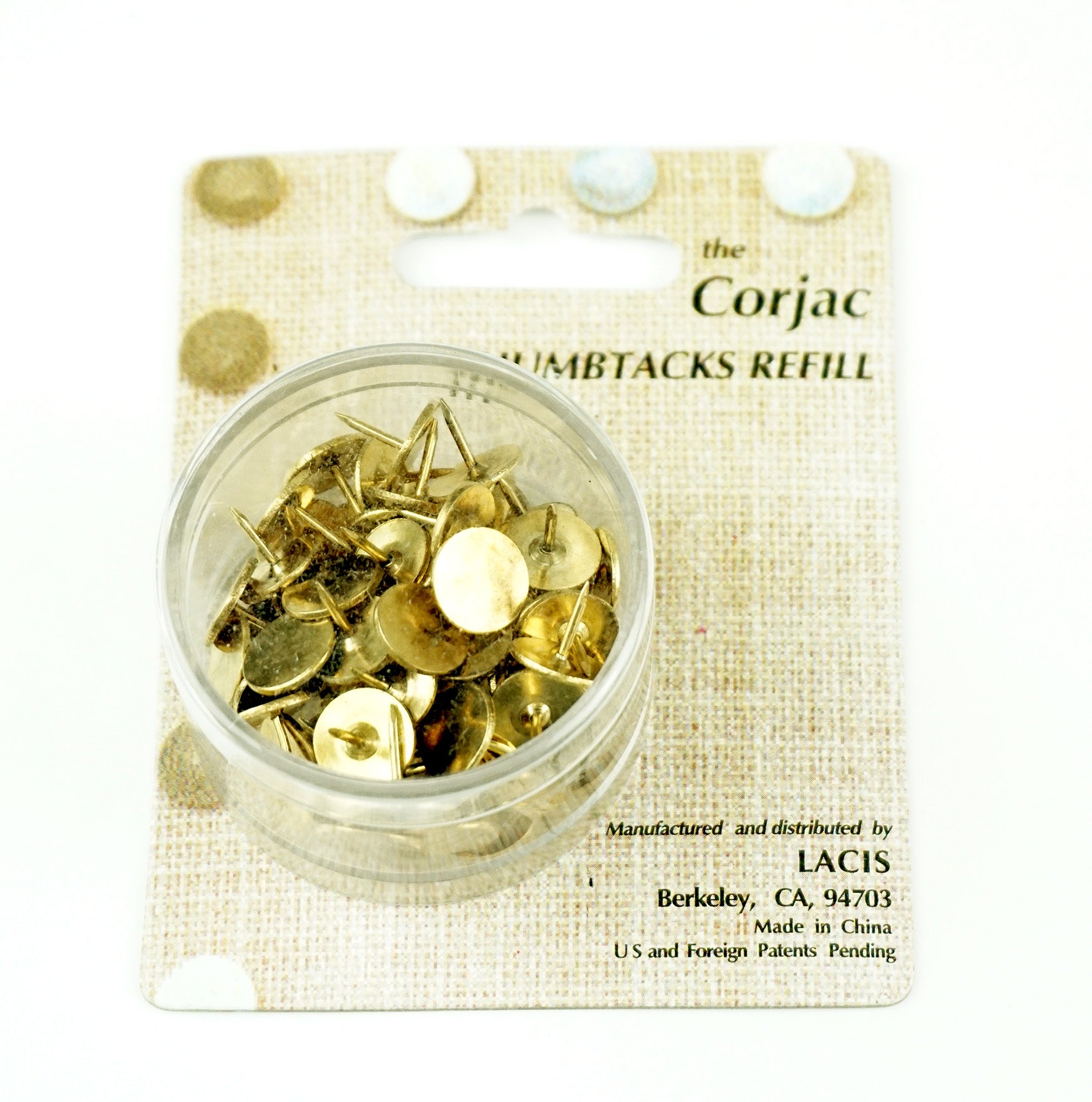 Tacks ~ Brass Plated Non-rusting Thumb Tacks for Stretcher Bars by Lac –  Needlepoint by Wildflowers