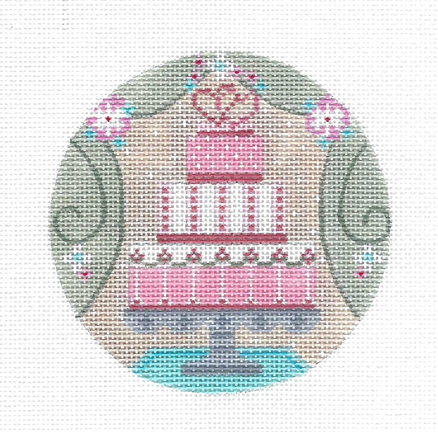 Wedding ~ Beautiful Wedding Cake 18 Mesh handpainted 4" Rd. Needlepoint Canvas Ornament by CH Designs from Danji