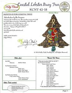 Kelly Clark Tree ~ Lobster Buoy Coastal Tree & STITCH GUIDE handpainted Needlepoint Canvas