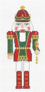 Nutcracker ~ The Red & Green King Nutcracker Ornament 18 Mesh handpainted Needlepoint Canvas by Susan Roberts