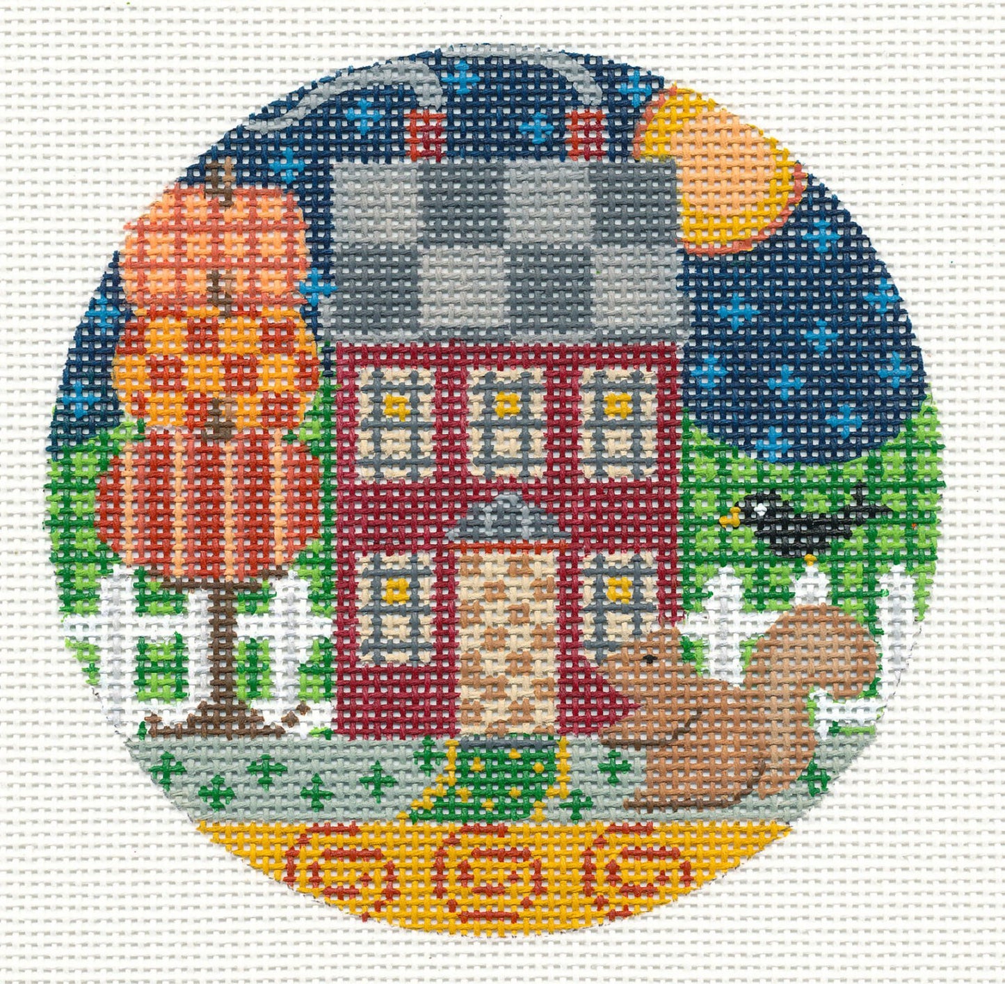 Village Series ~ Country House in Autumn on Handpainted Needlepoint Canvas by CH Designs from Danji