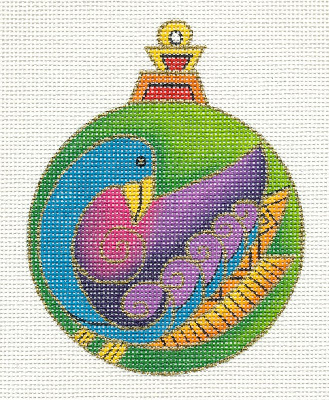 Laurel Burch Bird Ornament handpainted Needlepoint by Danji Designs ~ 13M